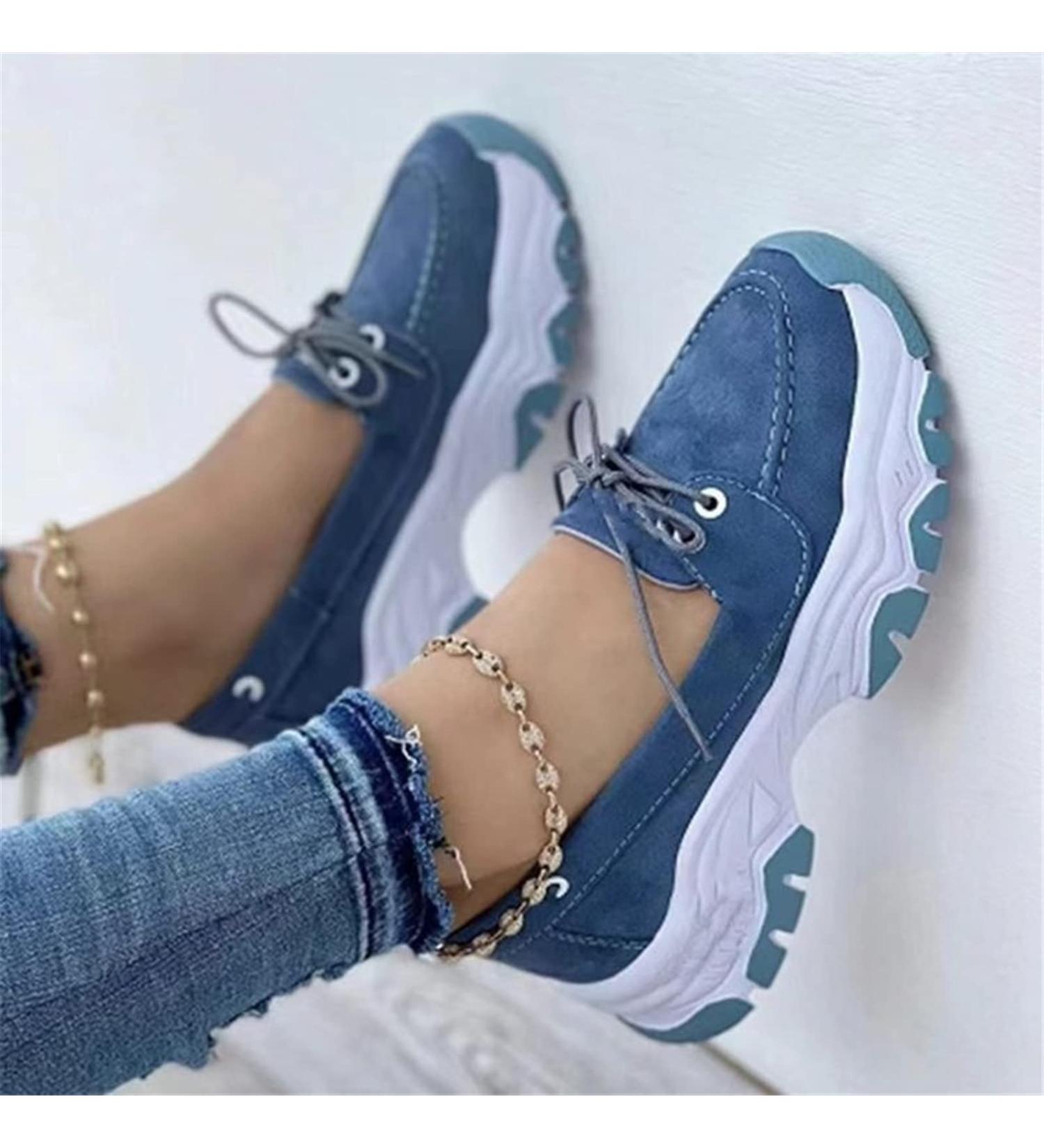 Women's Orthopedic Walking Shoes - Casual Sneaker with Arch Support for Diabetes - Blue Size 8.5 - Buy Online on GoSupps.com