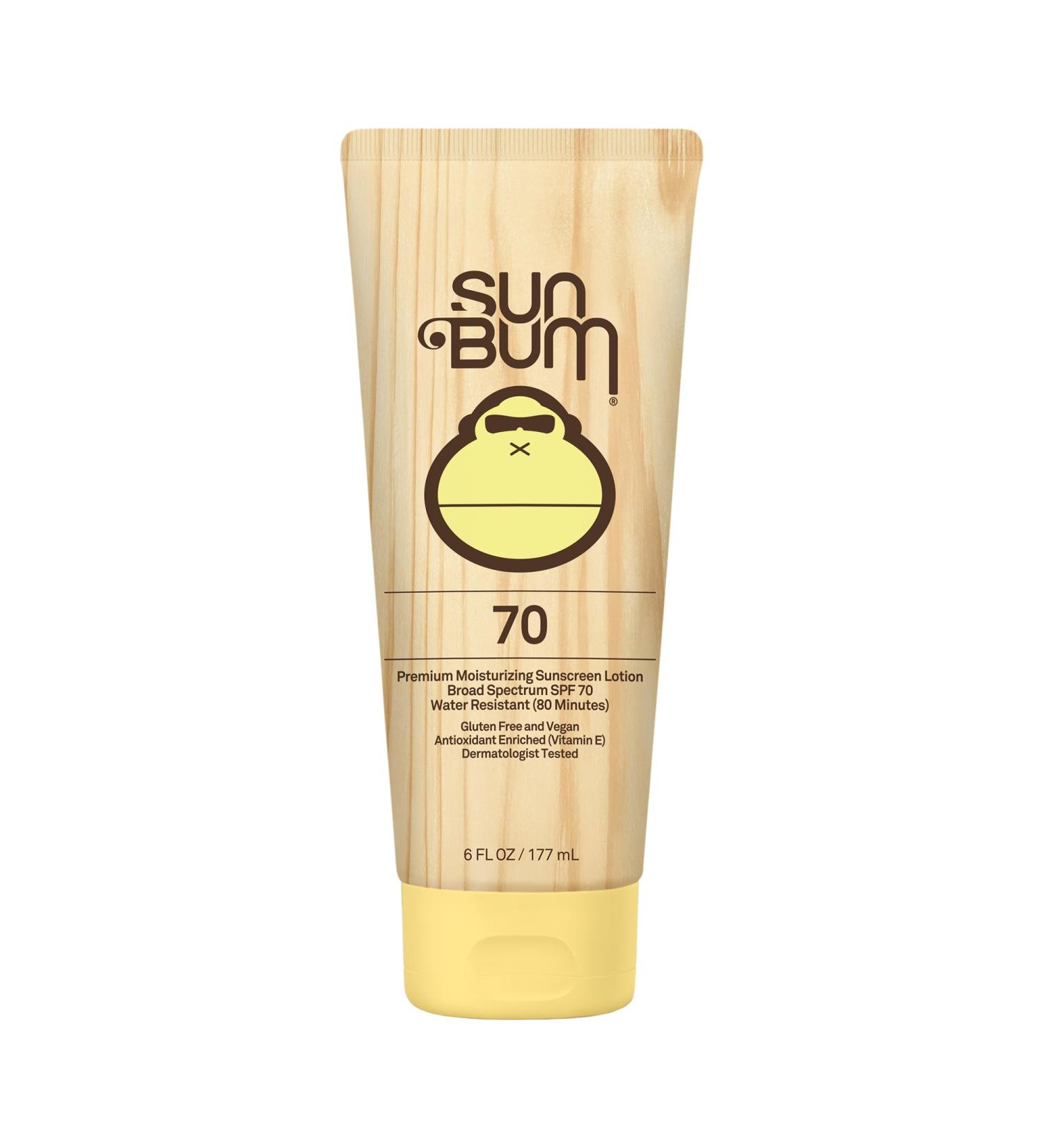 Sun Bum SPF 70 Moisturizing Sunscreen Lotion - Broad Spectrum UVA/UVB - Water Resistant Non-Greasy Paraben & Gluten Free - 6 oz Bottle - International Shipping Available - Buy Online on GoSupps.com