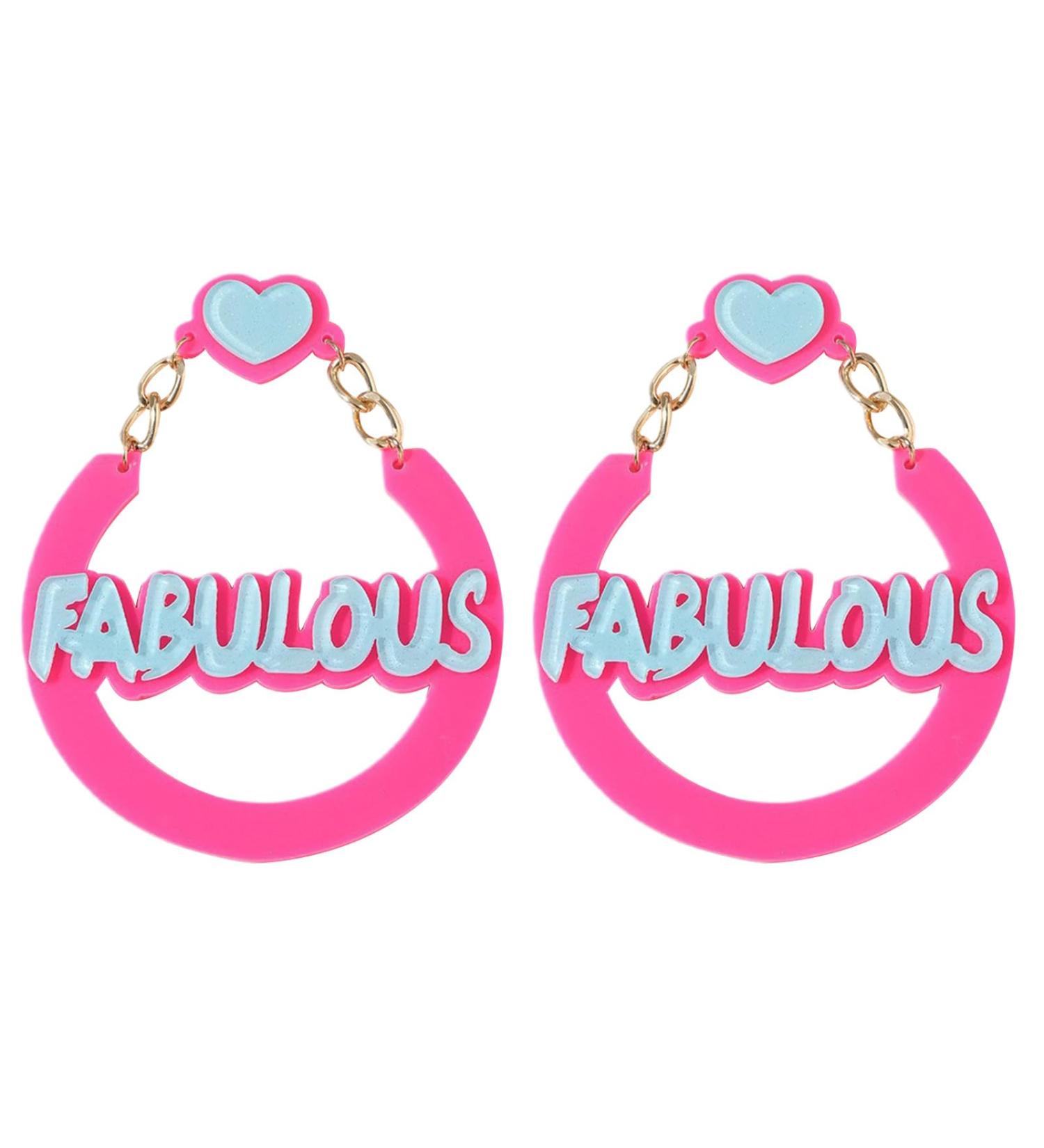 Feyley Halloween Acrylic Earrings - Handmade Retro English Letters for Women | Unique Novelty Jewelry - Buy Online on GoSupps.com