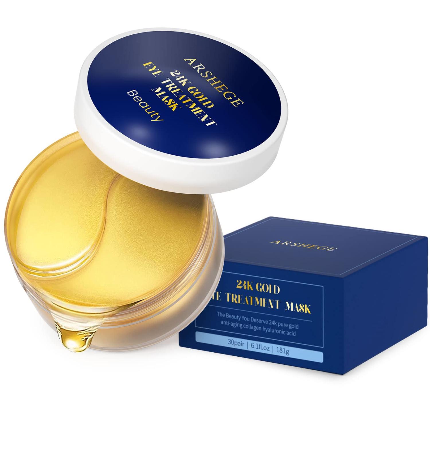 Arsh ge Under Eye Patches (30 Pairs) - 24K Gold Collagen Hyaluronic Eye Gel Pads for Dark Circles & Puffiness - Anti-Aging Eye Mask with Rose Extract - Reduce Wrinkles & Eye Bags - 12.30 Fl Oz - Buy Online on GoSupps.com