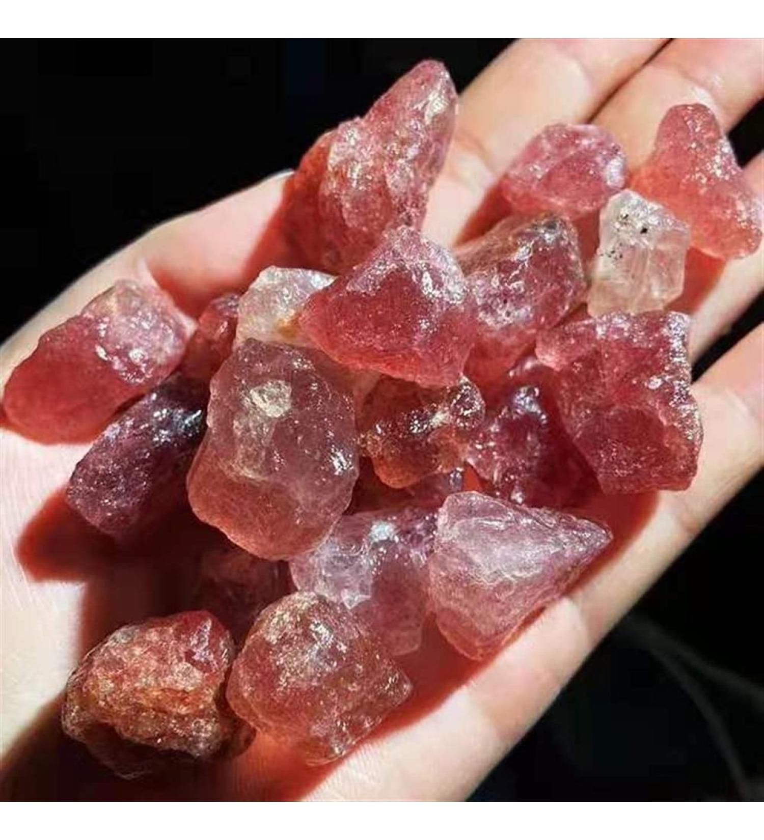 Rough Crystals Raw Strawberry Quartz Specimens for Stones 100g Gift - Buy Online on GoSupps.com