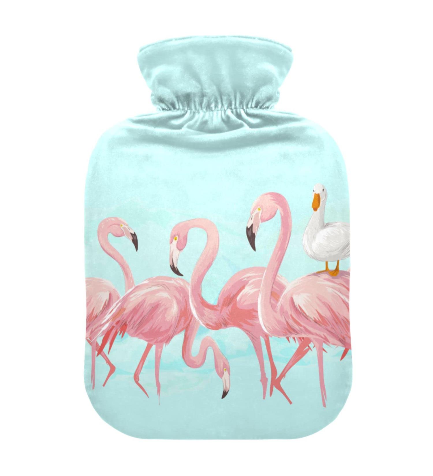 1L Heat Bottle - Durable Warm-Up Bag for Hand & Neck Pain Relief - Pink Flamingos & Ducks Design | Perfect for Cramps & Heat Therapy - Buy Online on GoSupps.com
