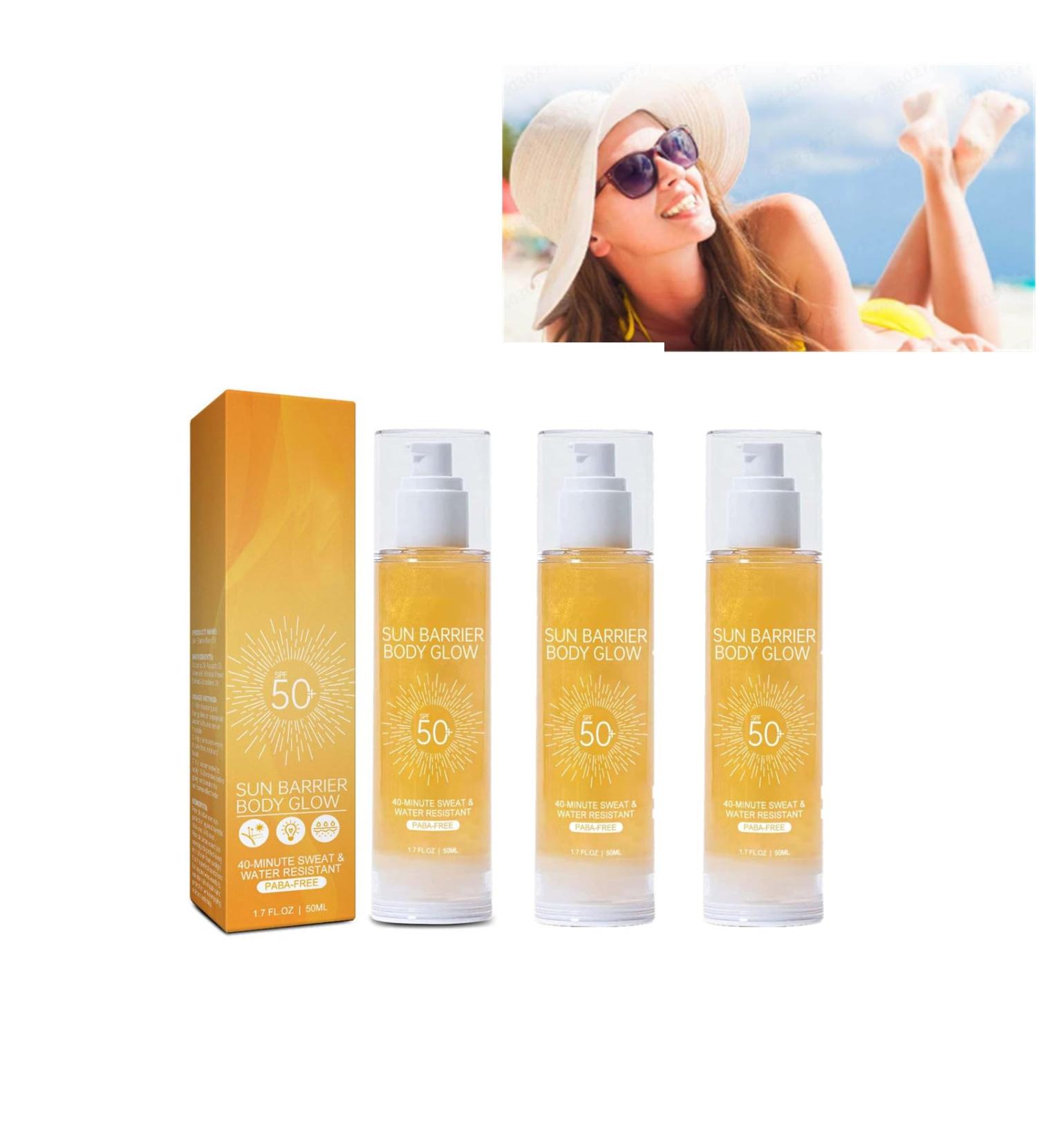 Sunscreen Oil Face and Body Sunscreen Oil Moisturizing and Shiny Sunscreen Oil Shiny Body Oil Spf50 Protection 50ML (3PCS) - Buy Online on GoSupps.com