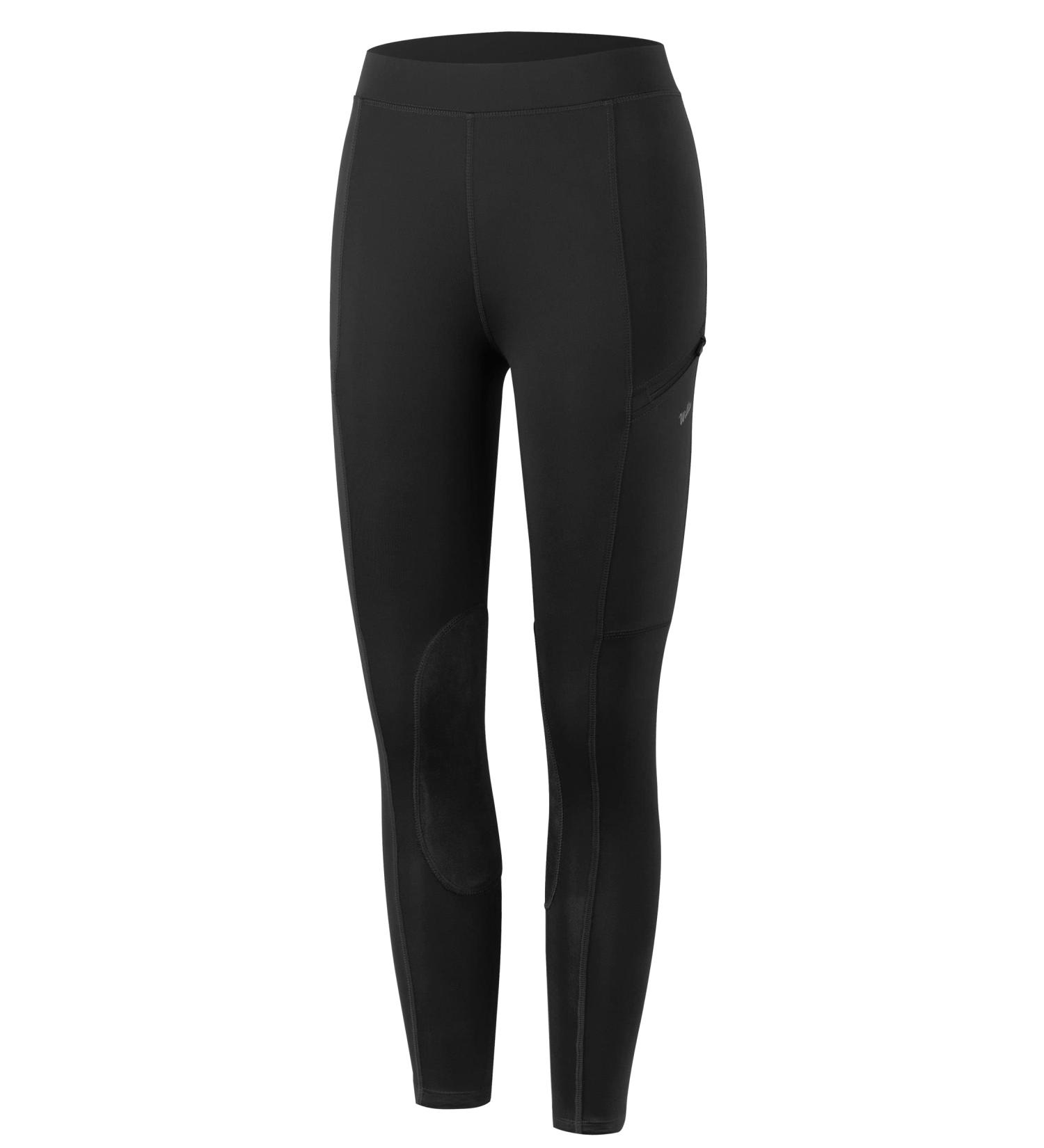 Willit Girls Horse Riding Tights | Equestrian Breeches for Kids | Knee-Patch Youth Schooling Pants with Zipper Pockets - Black (Large) - Buy Online on GoSupps.com