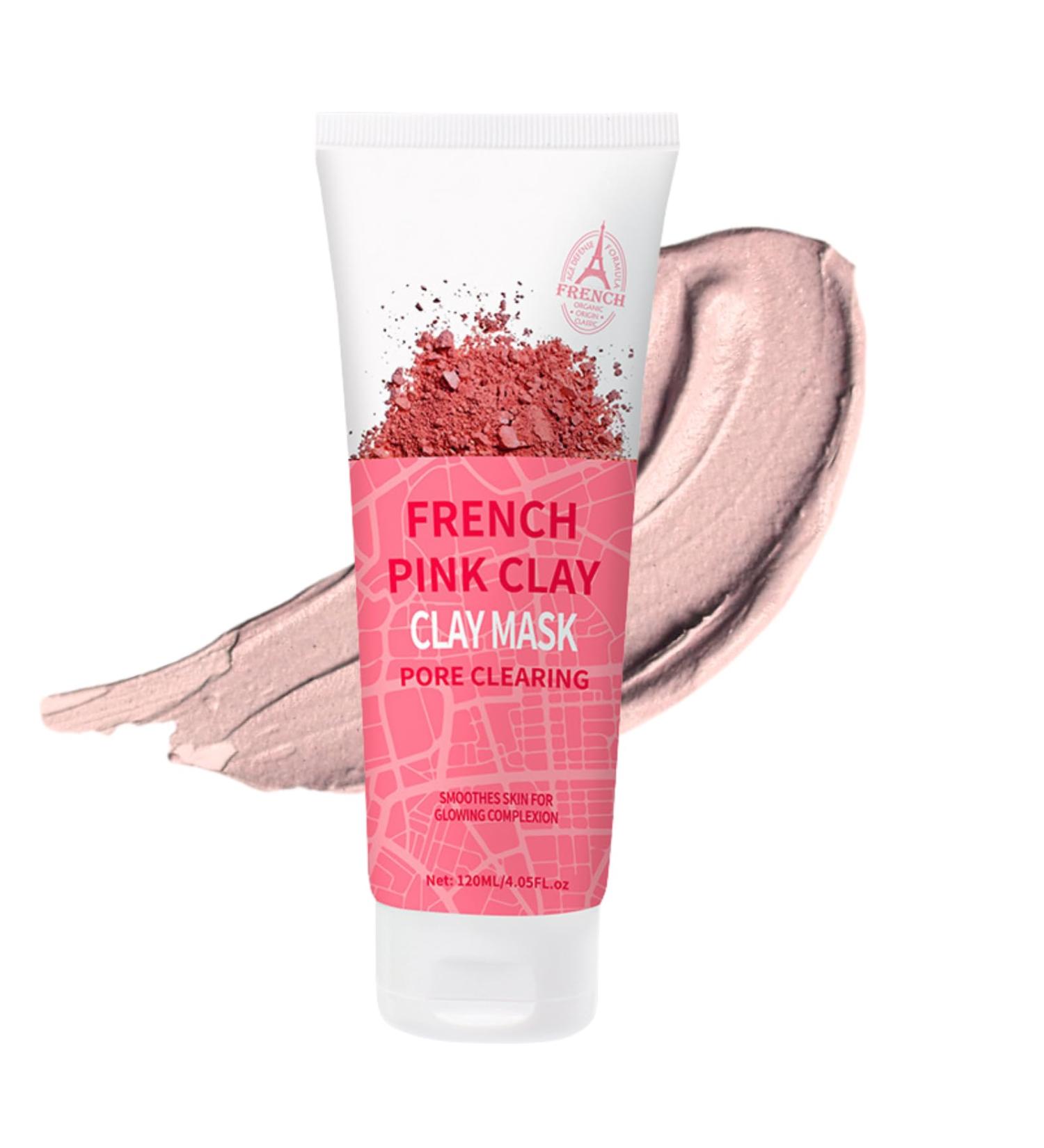 Pink Clay Mask - Face Masks Skincare for Women - Mud Mask for Pore Clearing - Mud Face Mask for Deep Cleansing Refining Pores - Reduce Acne & Dark Spots - Buy Online on GoSupps.com