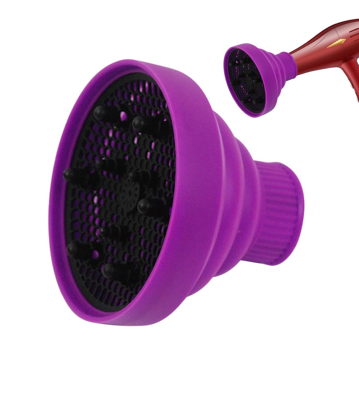 Nxbuynef Blow Dryer Attachment | Silicone Foldable Blow Dryer Nozzle Heat Resistant Soft Blow Dryer Accessory Multifunctional Hair Styling Supplies for Girls Purple - Buy Online on GoSupps.com