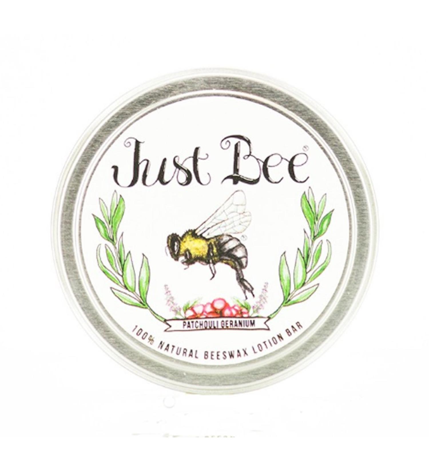 Just Bee Organic Beeswax Lotion Bar (Patchouli Geranium) - 100% Natural & Hand Gathered - Buy Online on GoSupps.com