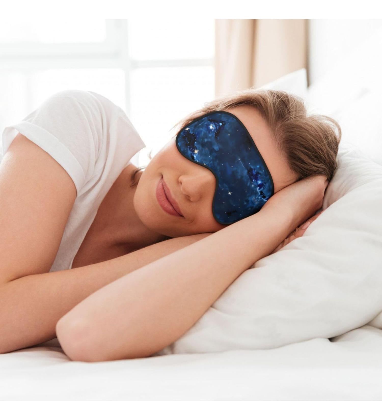 Buy Blue Galaxy Print Soft Sleep Eye Mask | Cozy Sleep Mask for Men & Women - Perfect for Travel - Buy Online on GoSupps.com