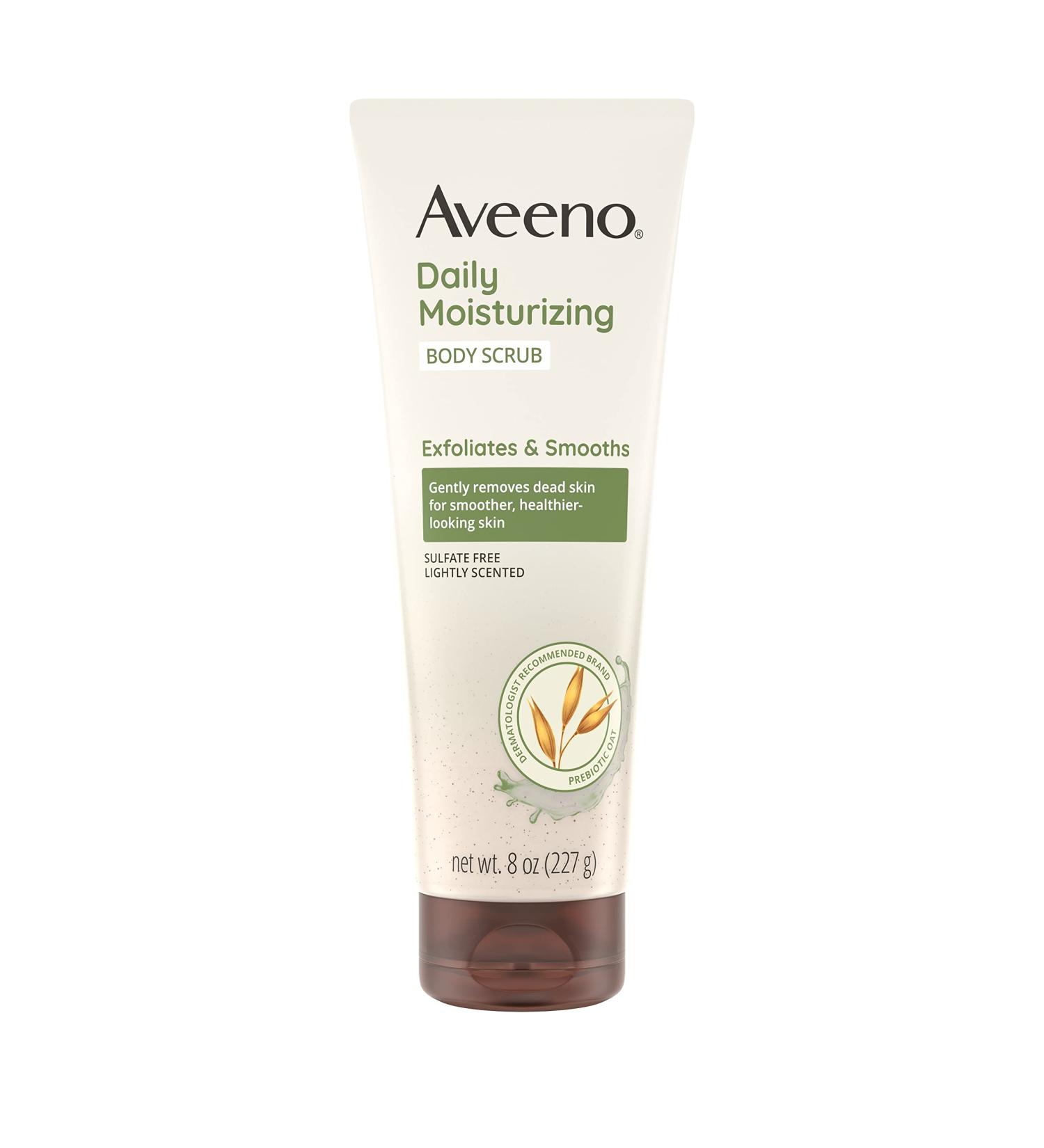 Aveeno Daily Moisturizing Body Scrub - Exfoliating Wash for Smooth Healthy Skin | Soothing Prebiotic Oat Sulfate-Free 8 oz - International Shipping Available - Buy Online on GoSupps.com