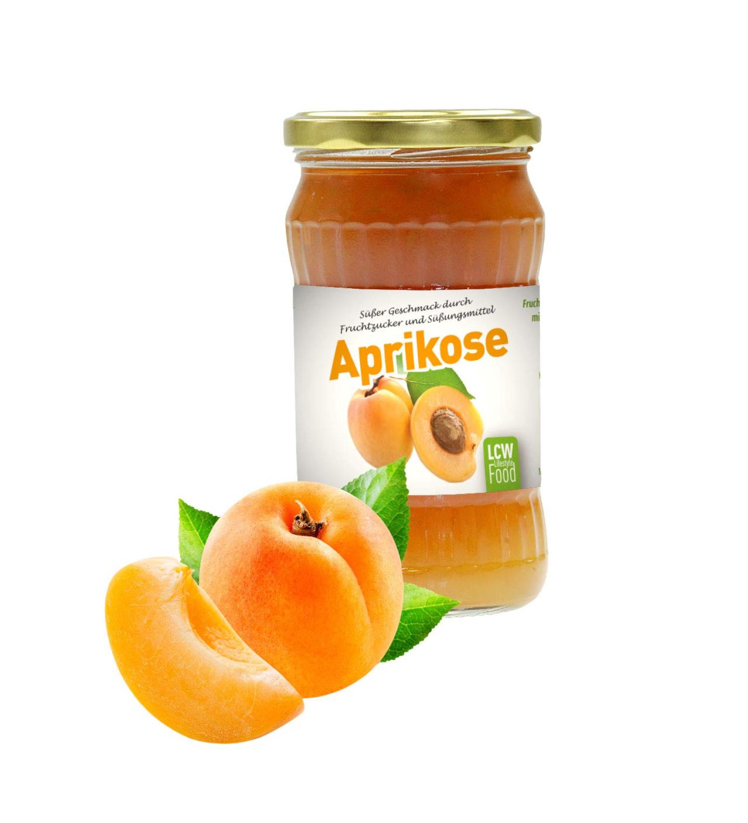 Buy LCW Apricot Fruit Spread with Fructose & Sweeteners - 340g Glass Jar | International Shipping Available - Buy Online on GoSupps.com