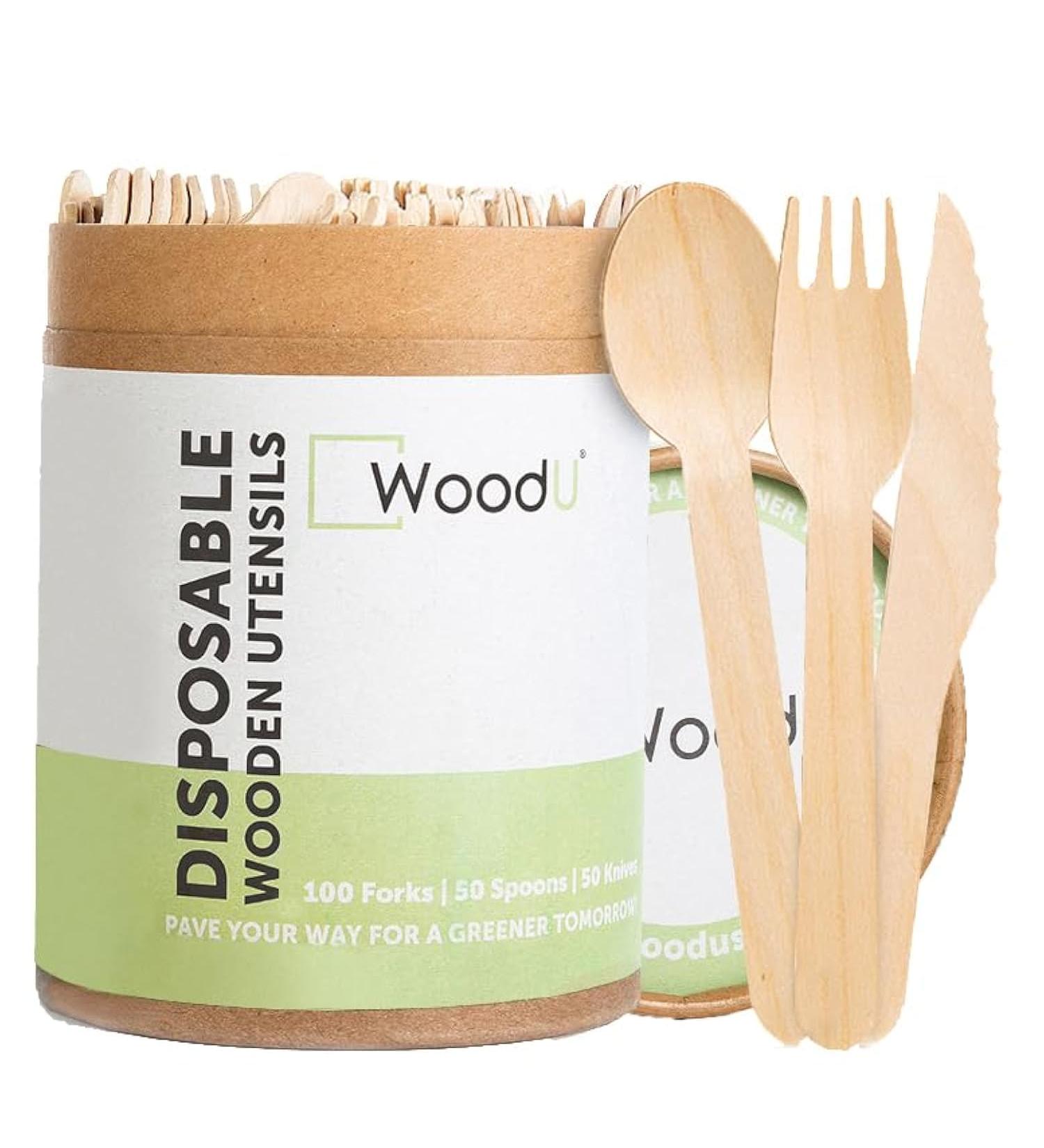 Disposable Wooden Plates (Wooden Cutlery Set) - Buy Online on GoSupps.com