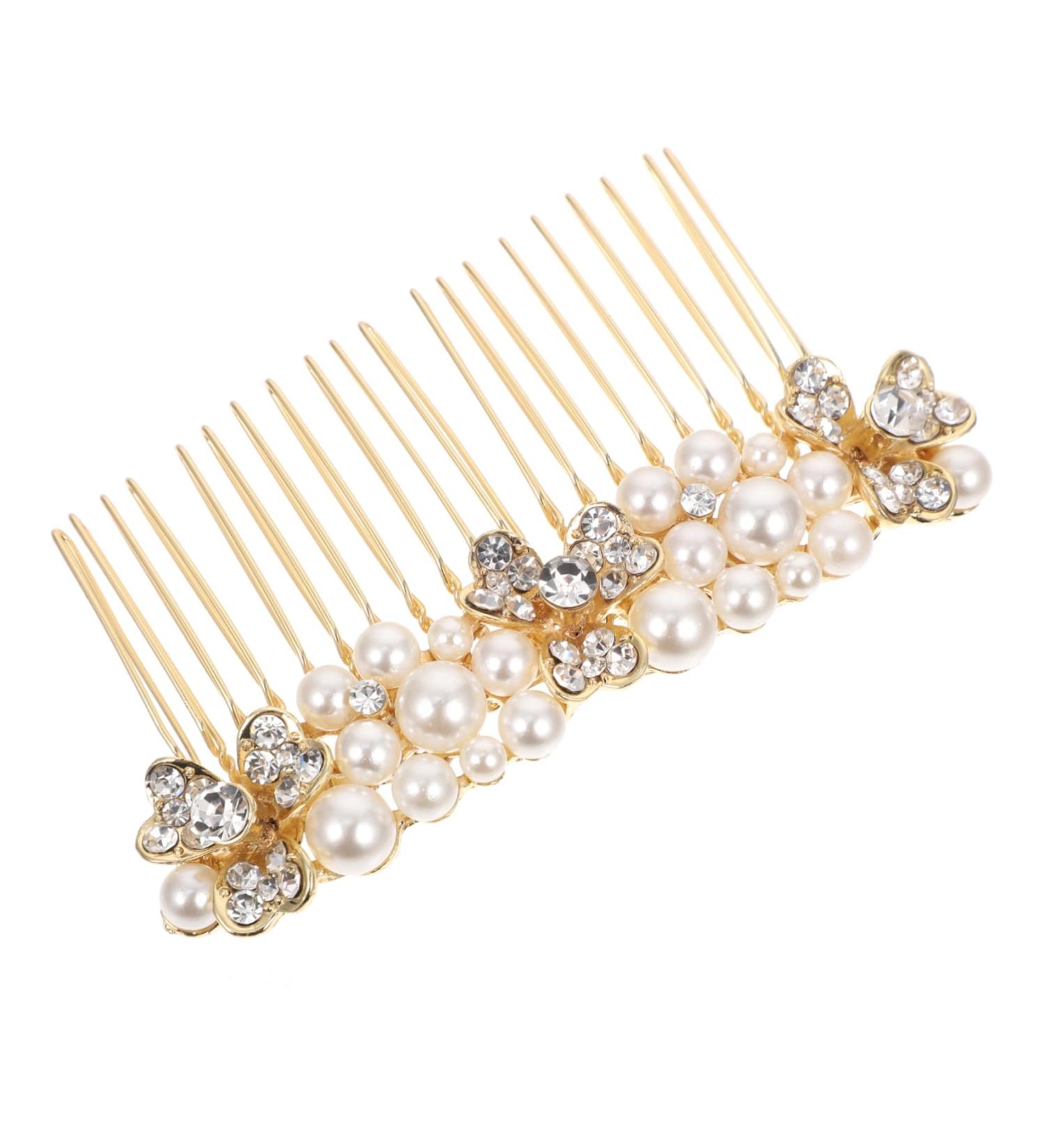 MAGICLULU Alloy Rhinestone Hair Comb Wedding Hair Comb Rhinestone Headpiece for Women Rhinestone Hair Clips Bridal Hair Pin Wedding Bridal Hair Comb Tiara Crystal Pearl Bride Rhinestones - Buy Online on GoSupps.com