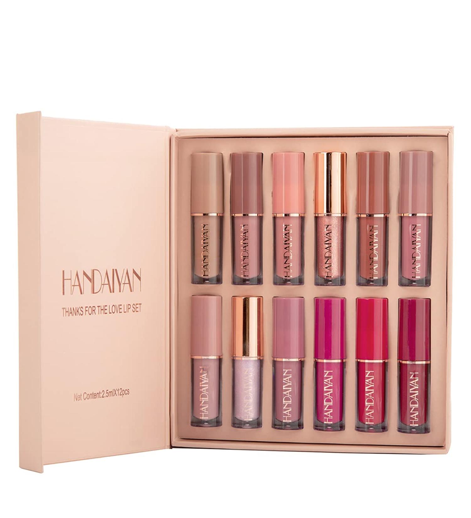 Petansy 12 Colors Matte Lipstick Set - Long Lasting Waterproof Lip Gloss Kit with Gift Box - Buy Online on GoSupps.com