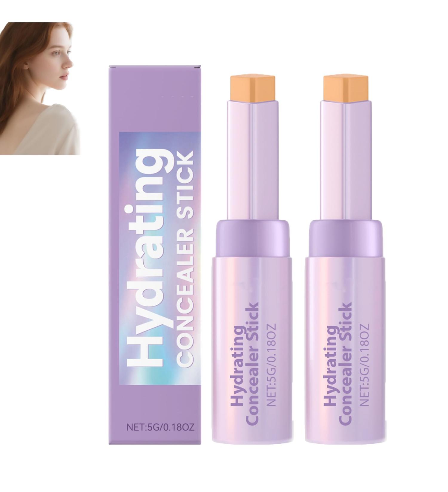 homomdy Full Coverage Concealer Stick Waterproof Long-Lasting Moisturizing Concealer Stick Covers Imperfections and Dark Circles Brightens Under-Eye Skin Suitable for All Skin Tones (2 pcs) - Buy Online on GoSupps.com