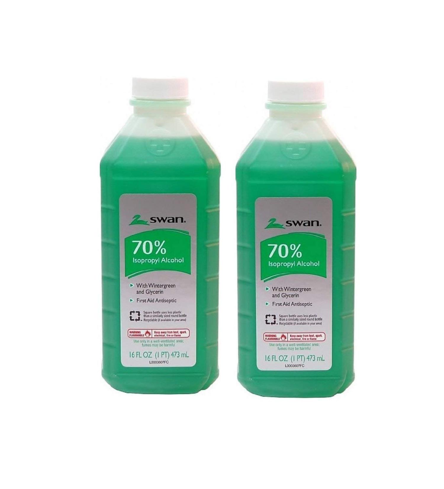 Swan Isoprophyl Alcohol 16Oz 70% Wintergreen Pack (4)