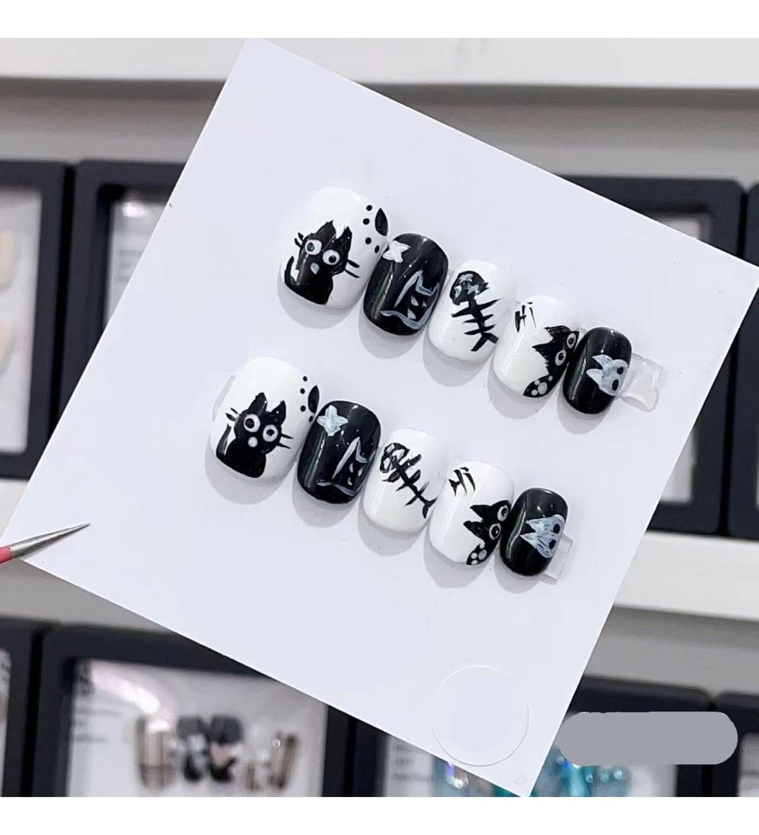 Removable and wearable nail art French Almond Ombre Handmade Press On Nails Long Acrylic False Nail Tips InNail (Color : 29106 Size : M) - Buy Online on GoSupps.com