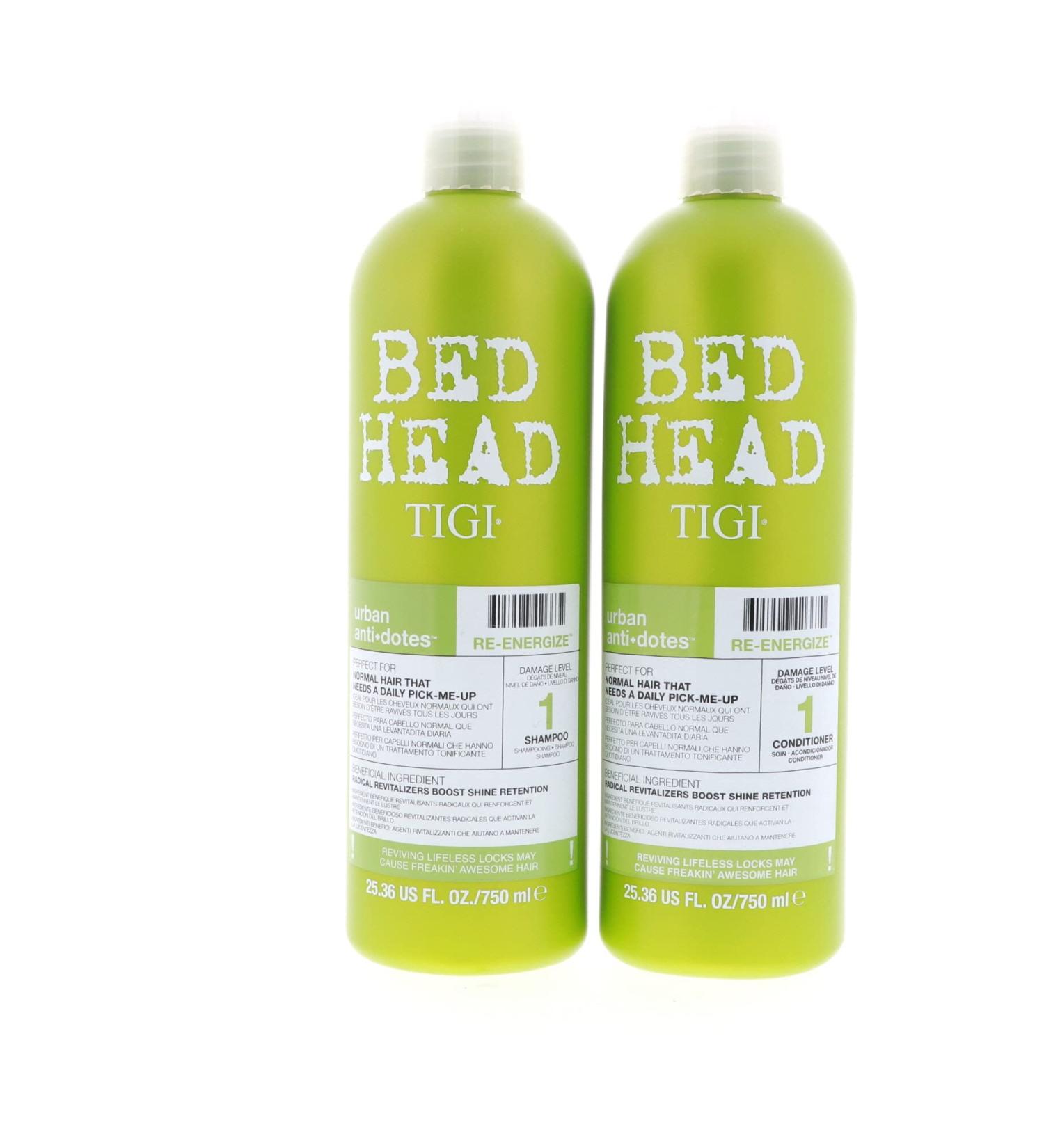Tigi Bed Head - Shampoo + Conditioner Conditioner - Urban Anti-Dotes Hair Care Re-Energize - 2 x 750ml