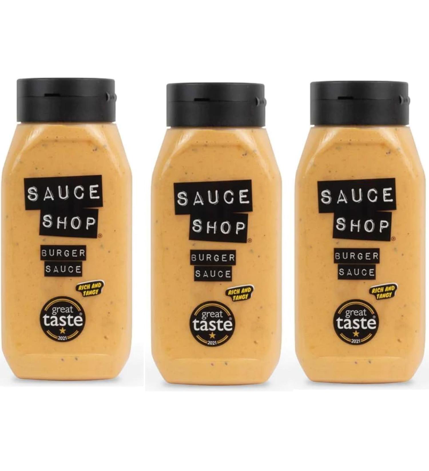 Sauce Shop - Burger Sauce pack of 3 - Award Winning Vegetarian-Friendly - 3x 425g squeezy bottles
