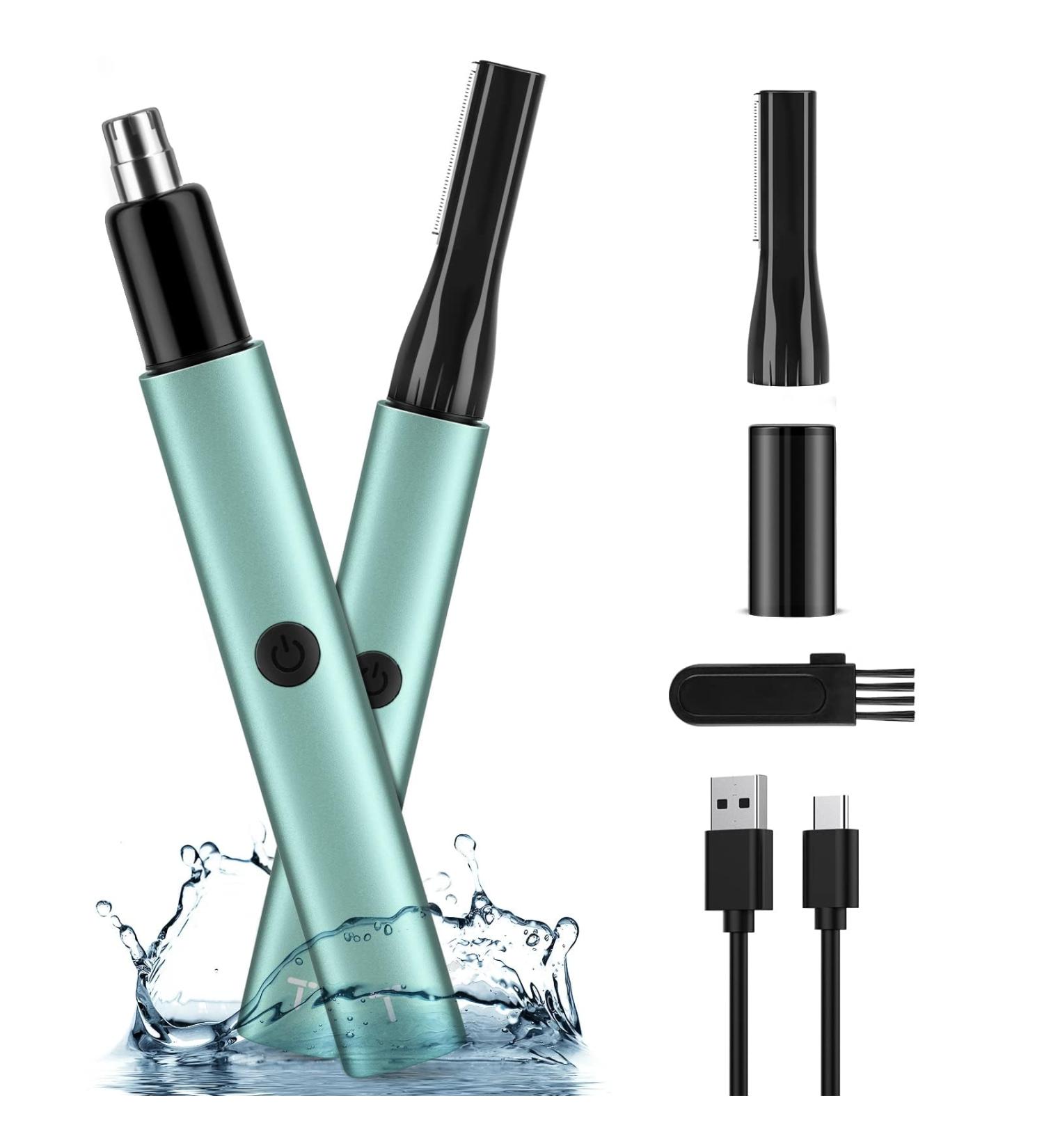 TIFOR Unisex Nose Hair Trimmer - Waterproof Compact & Rechargeable | 8000 RPM Motor for Nose Ear & Eyebrow Hair Removal - Green - Buy Online on GoSupps.com