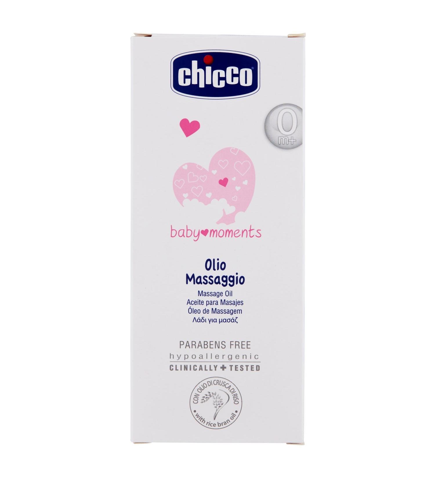 Chicco Baby Moments Massage Oil 200 ml - Gentle & Nourishing for Babies 0M - Buy Online on GoSupps.com