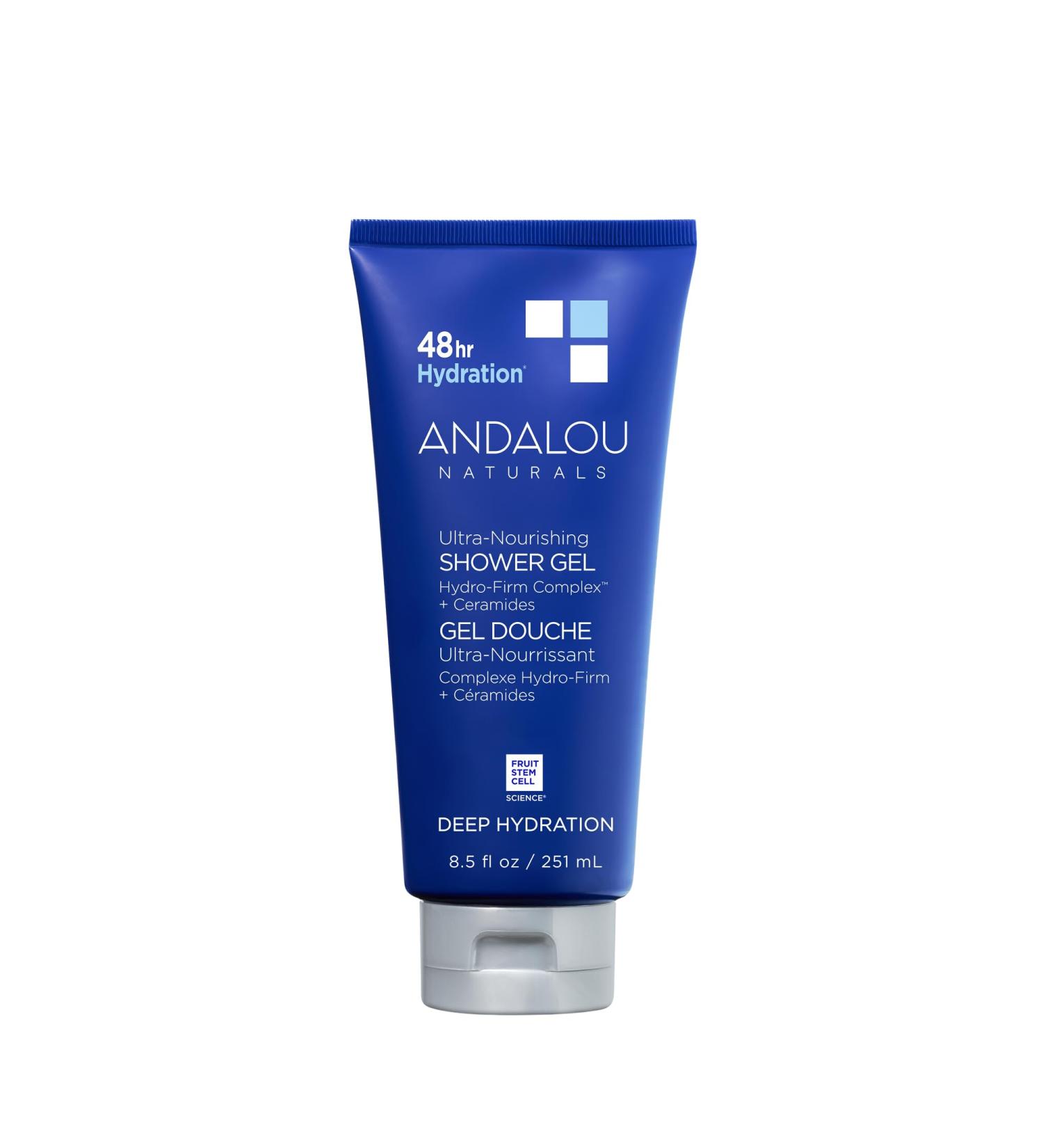 Andalou Naturals Deep Hydration Body Wash | Ultra-Nourishing Shower Gel with Hyaluronic Acid & Ceramides for Dry Skin | Gentle Exfoliating Cleanser 8.5 fl oz - Buy Online on GoSupps.com