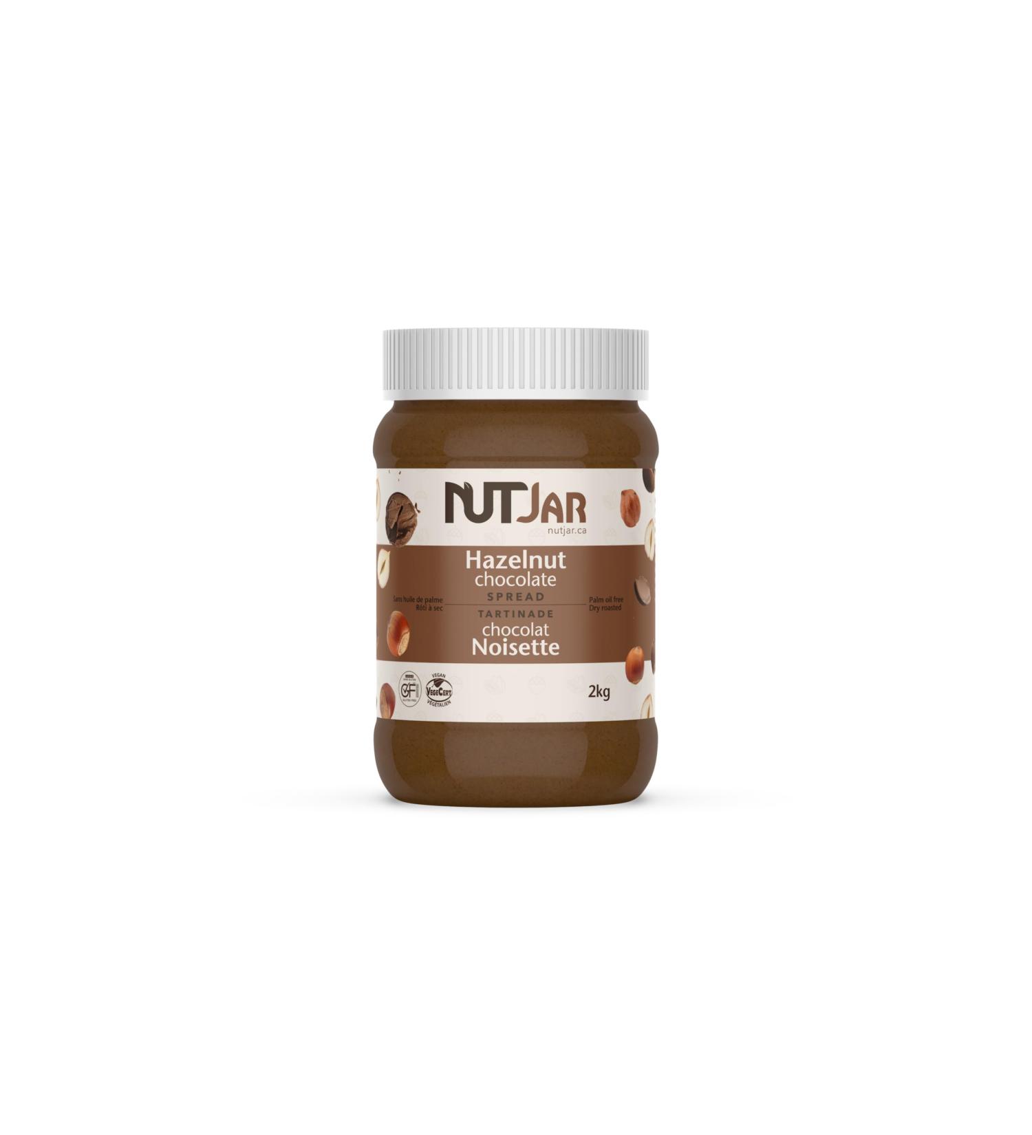 NutJar Premium Hazelnut Chocolate Spread 2 Kg No Added Colours or Preservatives Vegan Gluten Free Keto Friendly Made in Canada - Buy Online on GoSupps.com