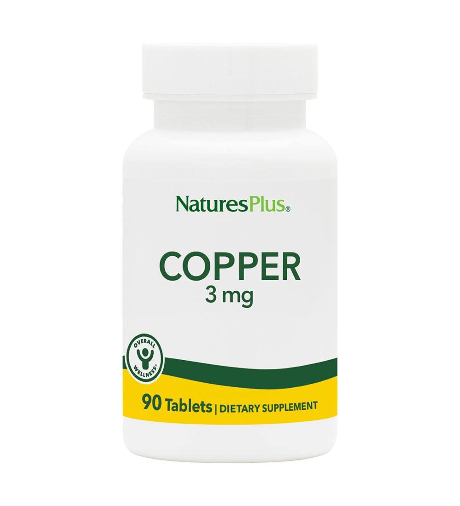 Nature's Plus Copper 3 mg - 90 Tablets for Immune Support & Wellness - Buy Online on GoSupps.com