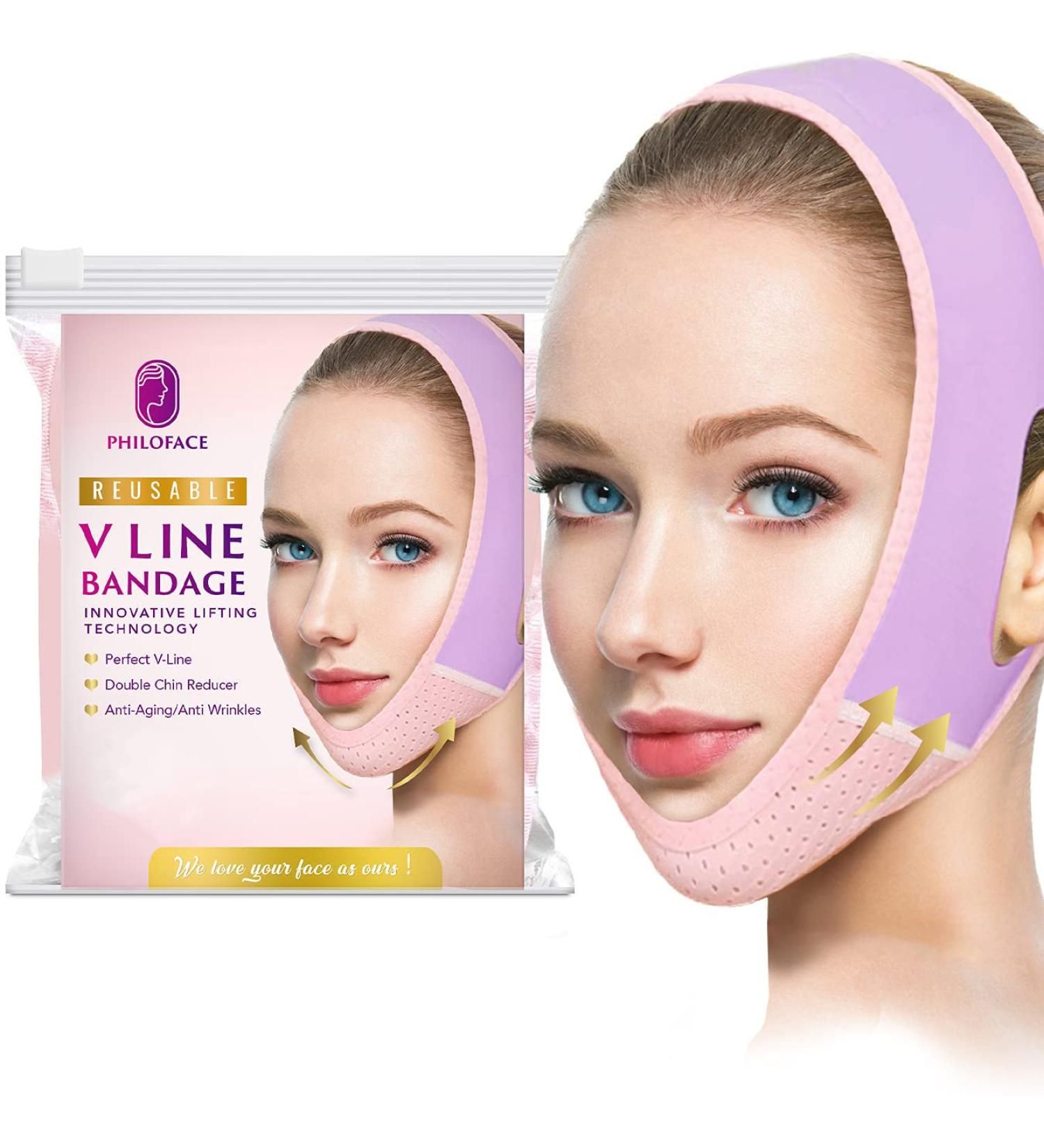 Paradream V-Shaped Double Chin Reducer Face Mask - Pink Face Lifting Belt - Buy Online on GoSupps.com