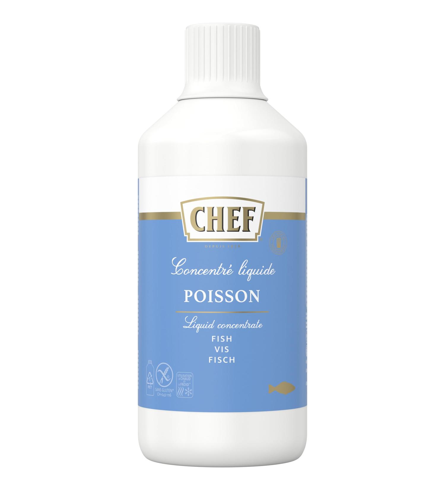 Buy CHEF Liquid Concentrate Fish | Aromatic Flavor Boost for Fish Dishes | 100% Natural | 1L Pack International Shipping Available - Buy Online on GoSupps.com