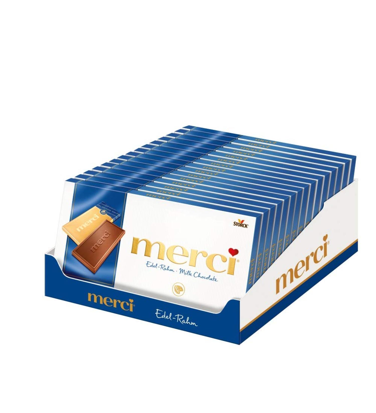  merci Thank you Table Chocolate elegant frame (15 x 100 g) / 4 small thin tablets - Buy Online on GoSupps.com