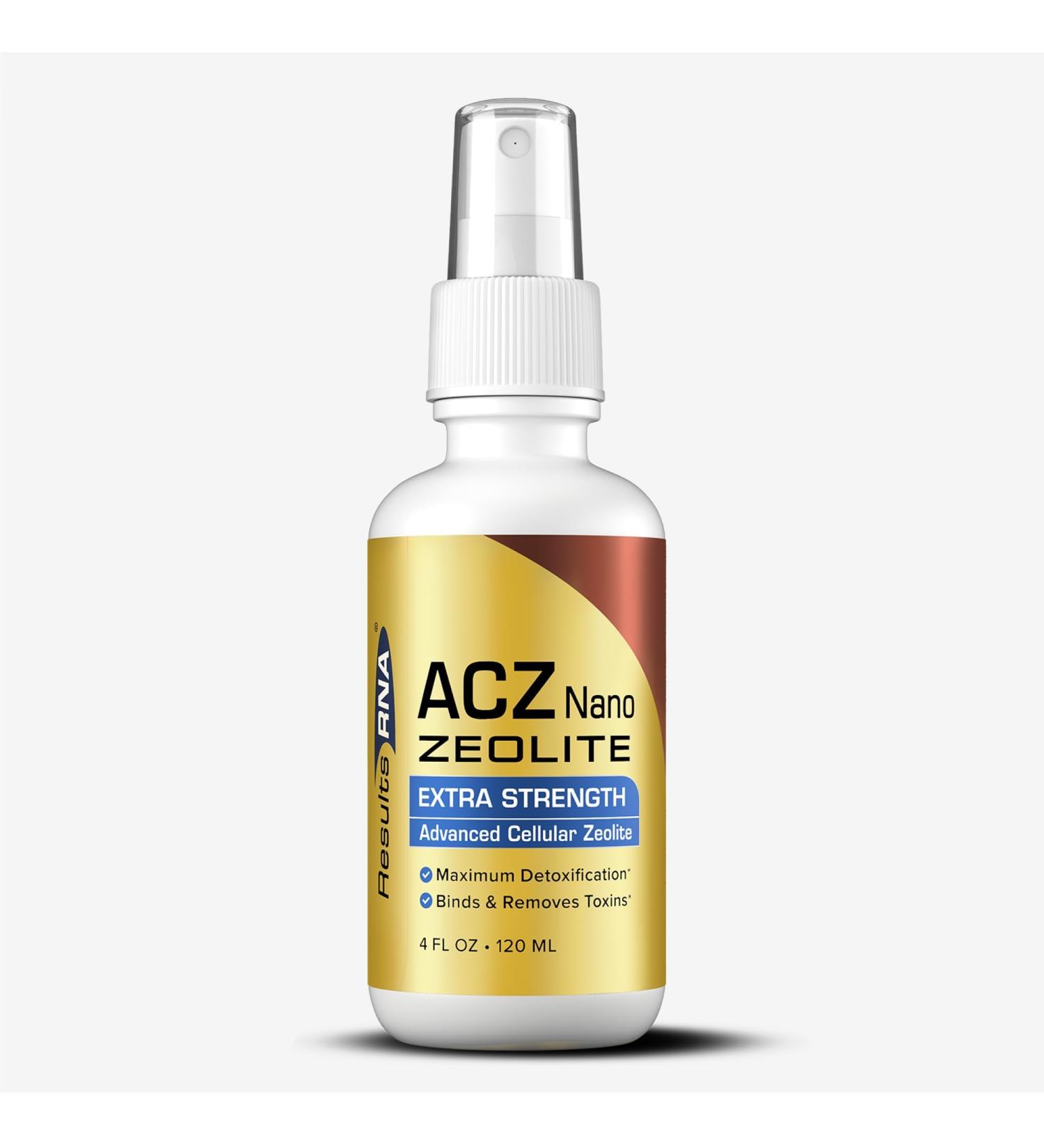 Results RNA ACZ Nano Zeolite Extra Strength Provides Total Body Detoxification Immune Boost Reduces Oxidative Stress Improves Gut Health 4oz Oral Spray 60 Day Supply - Buy Online on GoSupps.com