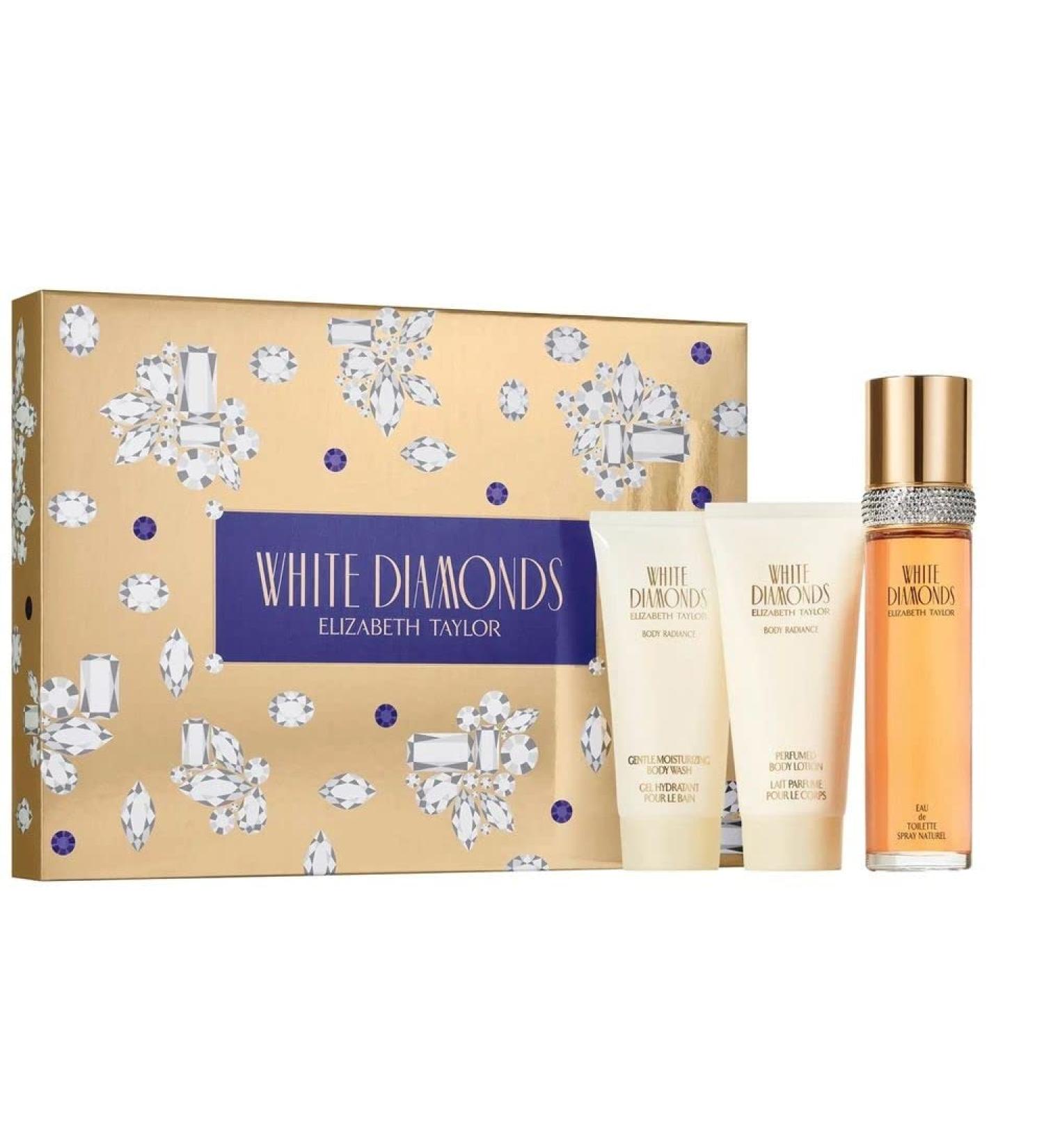 Elizabeth Taylor White Diamonds Women's 3pc Gift Set - 3.3oz EDT Spray, Lotion & Body Wash - Buy Online on GoSupps.com