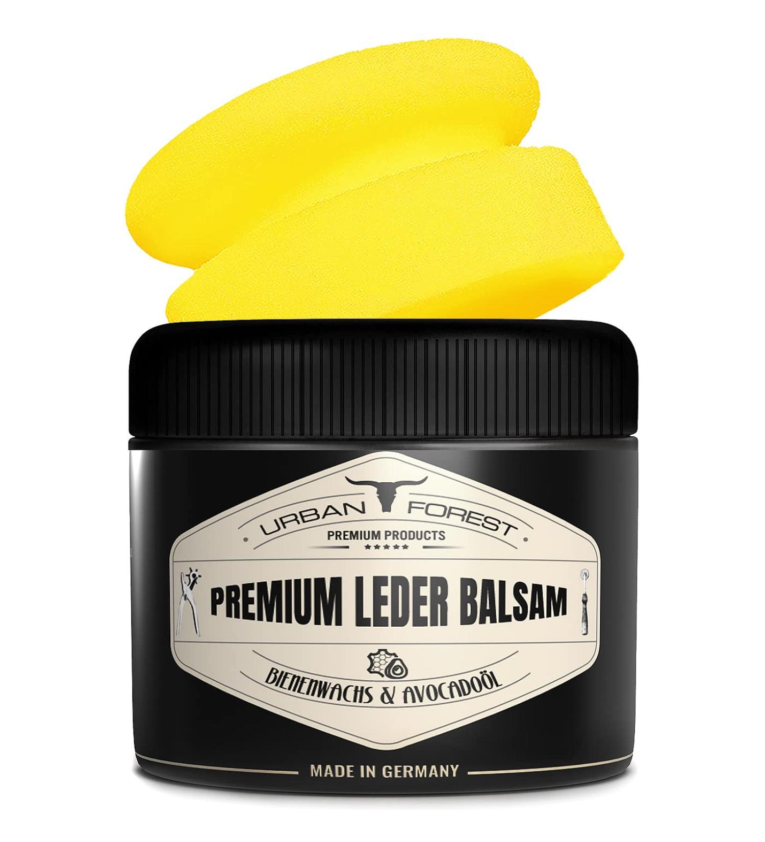 Premium Leather Care Balm for Smooth Sofas - 250ml with Beeswax & Avocado Oil | Made in Germany | Includes Hand Sponge - Buy Online on GoSupps.com