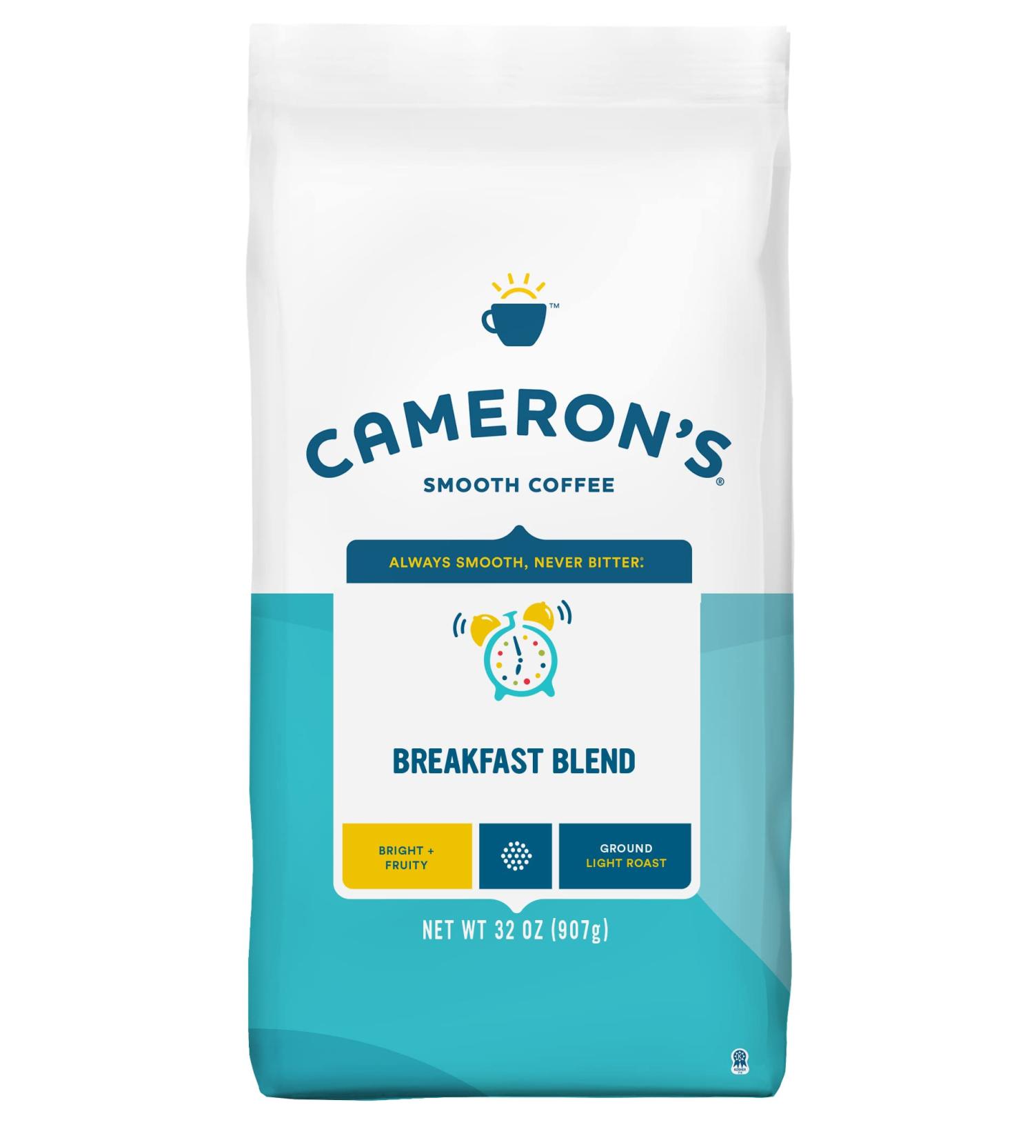 Cameron's Coffee Roasted Ground Breakfast Blend 32oz - 2lb Bag | Freshly Roasted Coffee | Pack of 1 - Buy Online on GoSupps.com