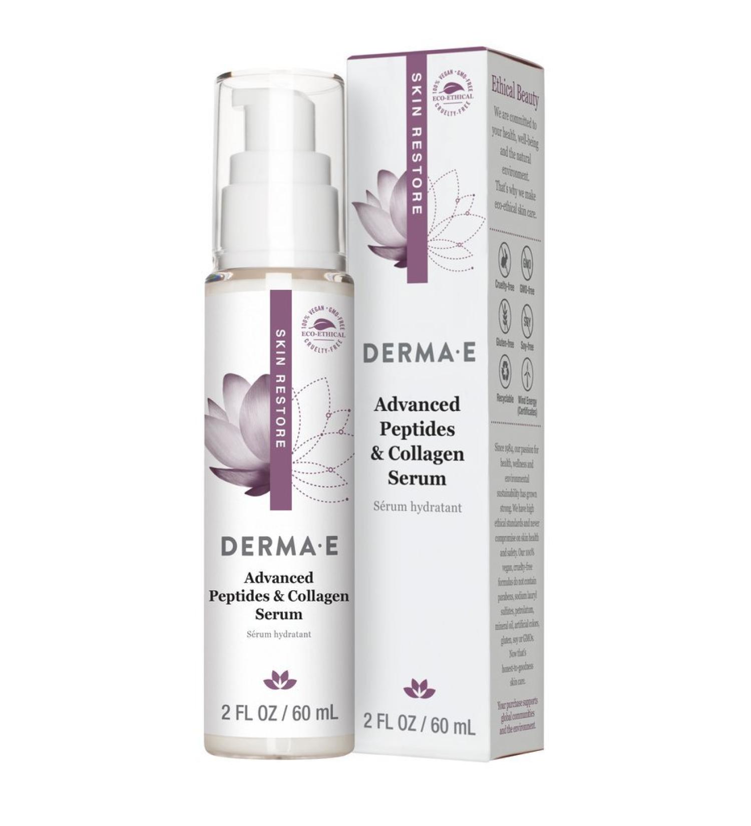Derma E Advanced Peptides & Collagen Serum | Boost Skin's Youthfulness - 2 fl oz - Buy Online on GoSupps.com