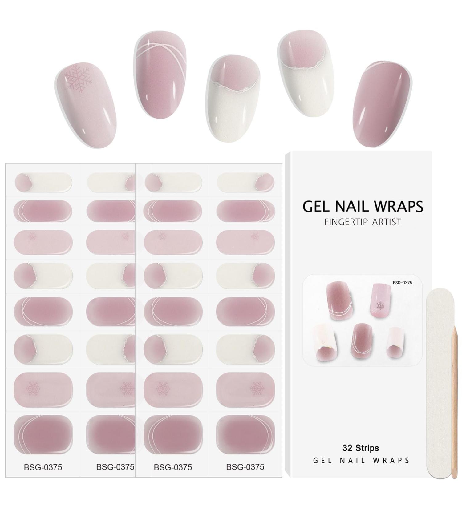 Kalolary Gel Nail Polish Strips 32PCS Nail Gel Art Sticker Waterproof Full Nail Wraps Decal Sets with Nail File and Stick for Women Girls Nail Art Decor (UV/LED Lamp Required) (B) - Buy Online on GoSupps.com