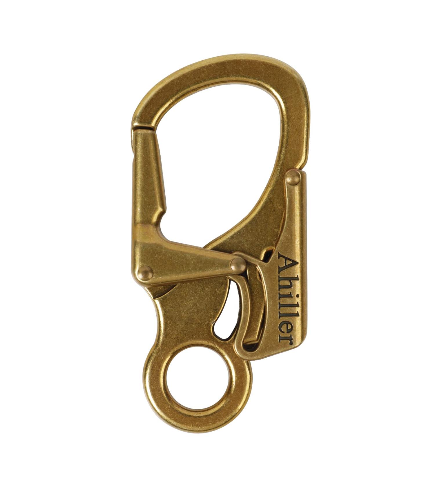 Double Locking 3-Inch Alloy Karabiner - Small Carabiner Hook for Outdoor Climbing Hiking Camping | Brass Copper Key Ranger Style - Buy Online on GoSupps.com