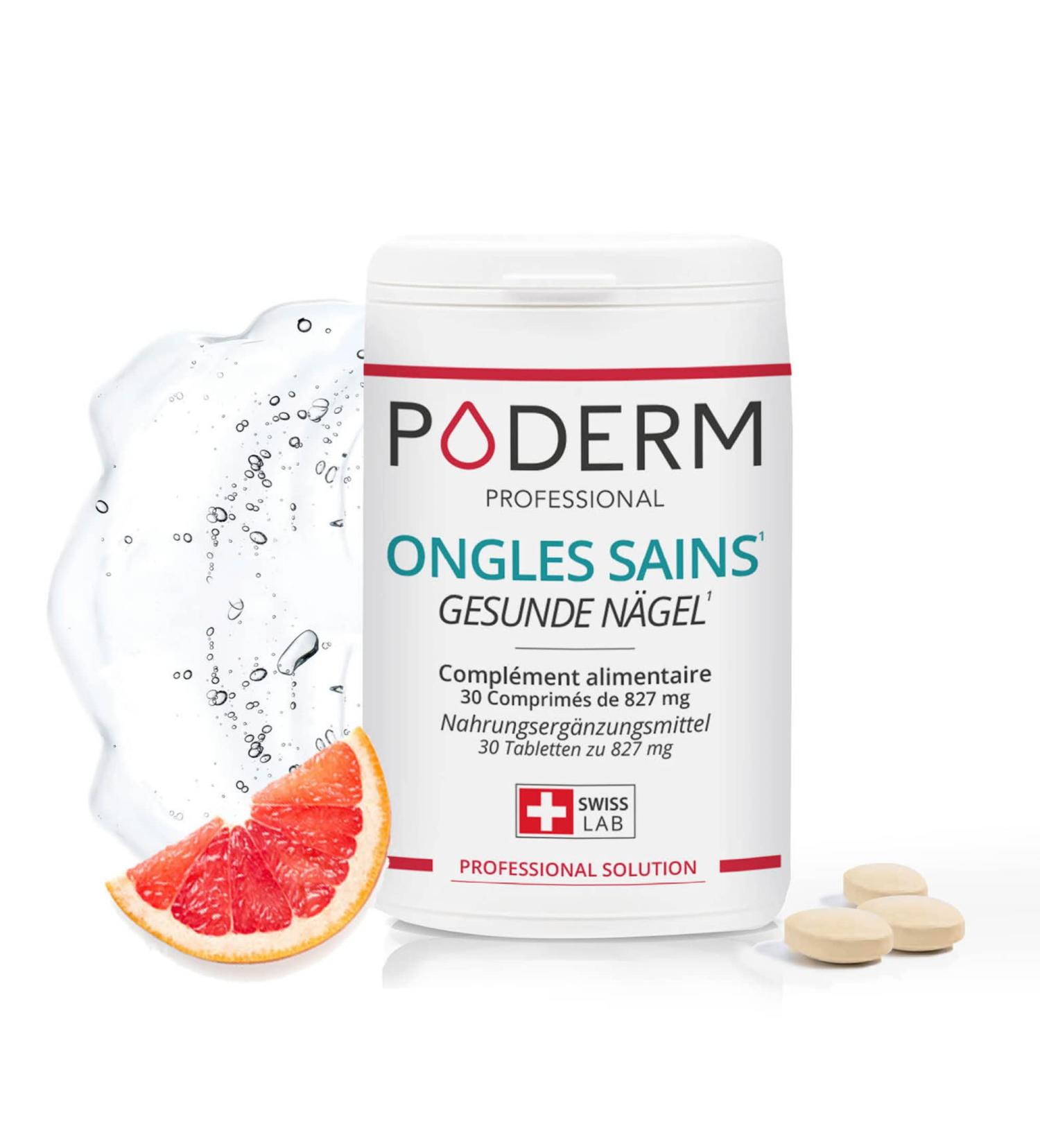 PODERM - HEALTHY NAILS FOOD SUPPLEMENT 30 days | Repairs and strengthens the nail | Professional foot/hand treatment | Easy & - Buy Online on GoSupps.com