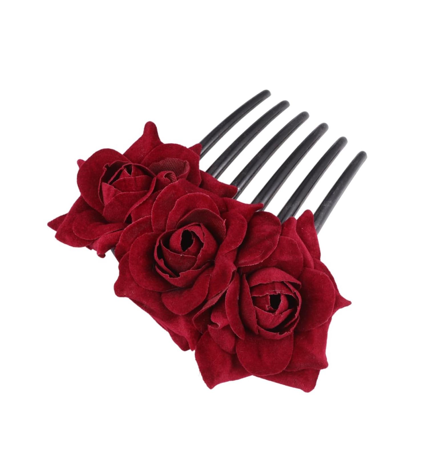 Ipetboom 1pc Wedding Rose Flower Hair Comb Wedding Comb Bridal Headpiece Bridal Hair Clip Hair Jewels for Women The Rose for Women Hair Accessory for Women Floral Comb Jewelry Bride Flowers - Buy Online on GoSupps.com