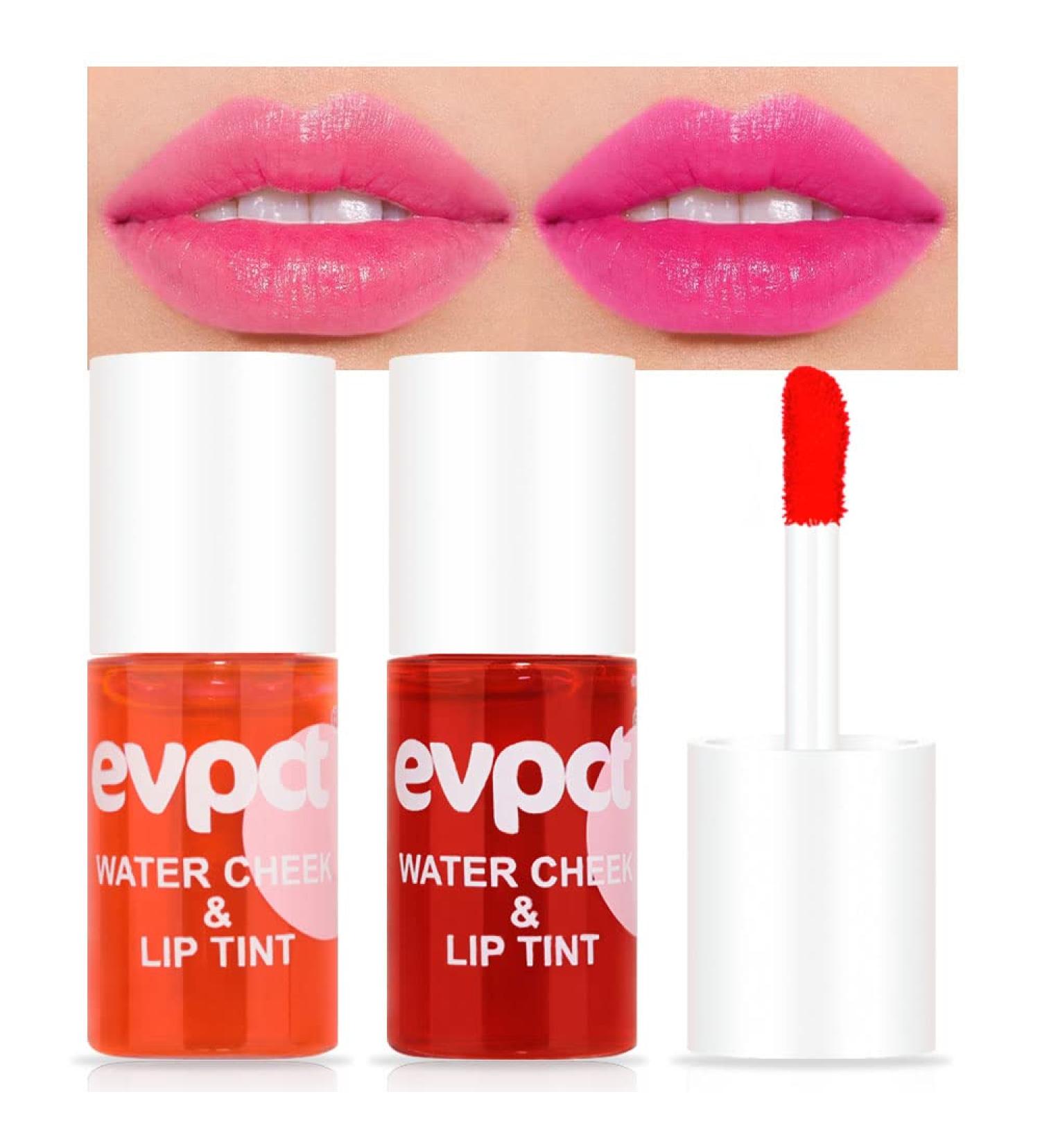 evpct Apple Strawberry Lip Stain Tint Set - Moisturizing Waterproof Long Wear Matte Liquid Lipstick for Lips, Cheeks, and Eyes - Natural Lip Color Makeup - 7.1ml/0.24oz (Pack of 2) - Buy Online on GoSupps.com