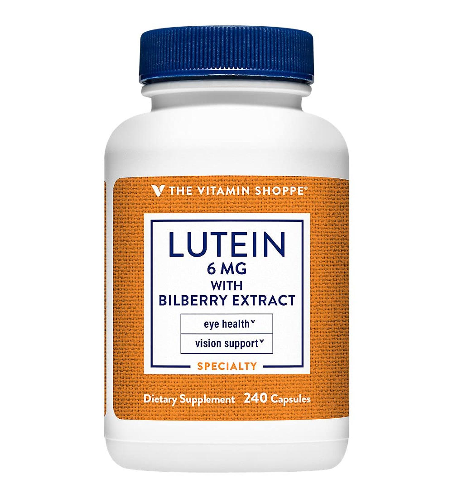 The Vitamin Shoppe Lutein - Eye Health Vision Support & Blue Light Protection Carotenoid Antioxidant (240 Capsules) 240 Count (Pack of 1) - Buy Online on GoSupps.com