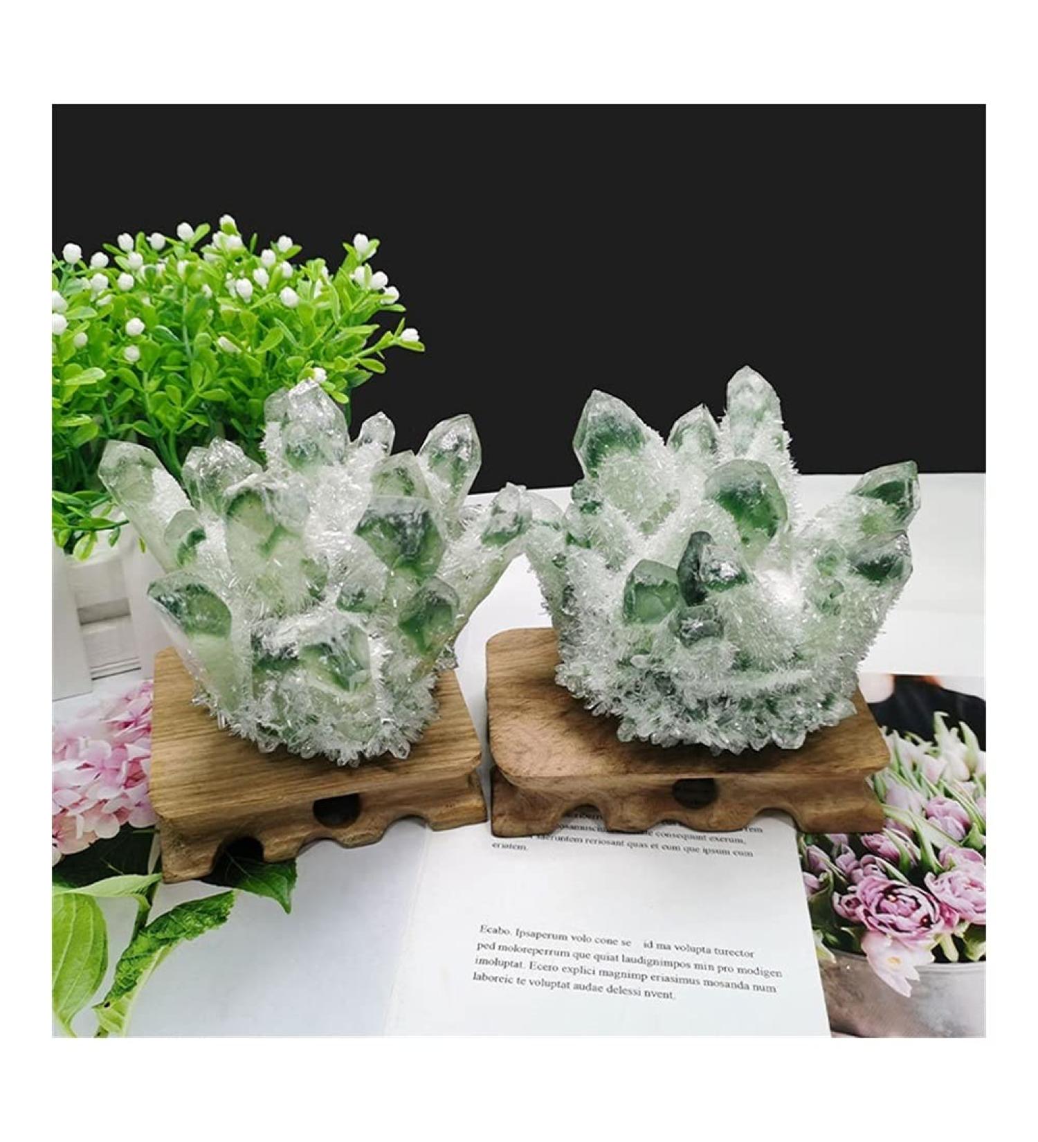 Natural Crystal Rough Stone Crafts Green Ghost Phantom Quartz Crystal Cluster Specimen (Size : 300-400g) - Buy Online on GoSupps.com