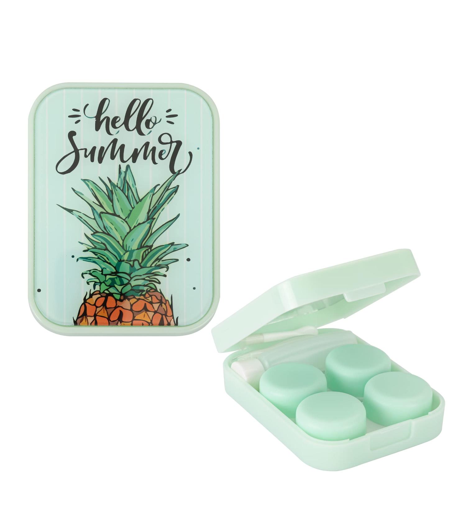 Buy Caruncoo Portable Contact Lens Etui - Cute Pineapple Travel Bag with Mirror | Compact & Colorful Design - Buy Online on GoSupps.com