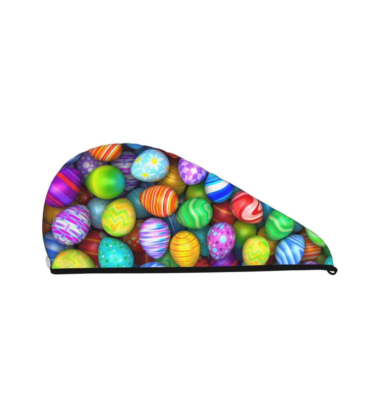 Colorful Easter Eggs Microfiber Hair Towel - Super Absorbent Quick Dry Wrap for Long Curly & Thick Hair - Buy Online on GoSupps.com