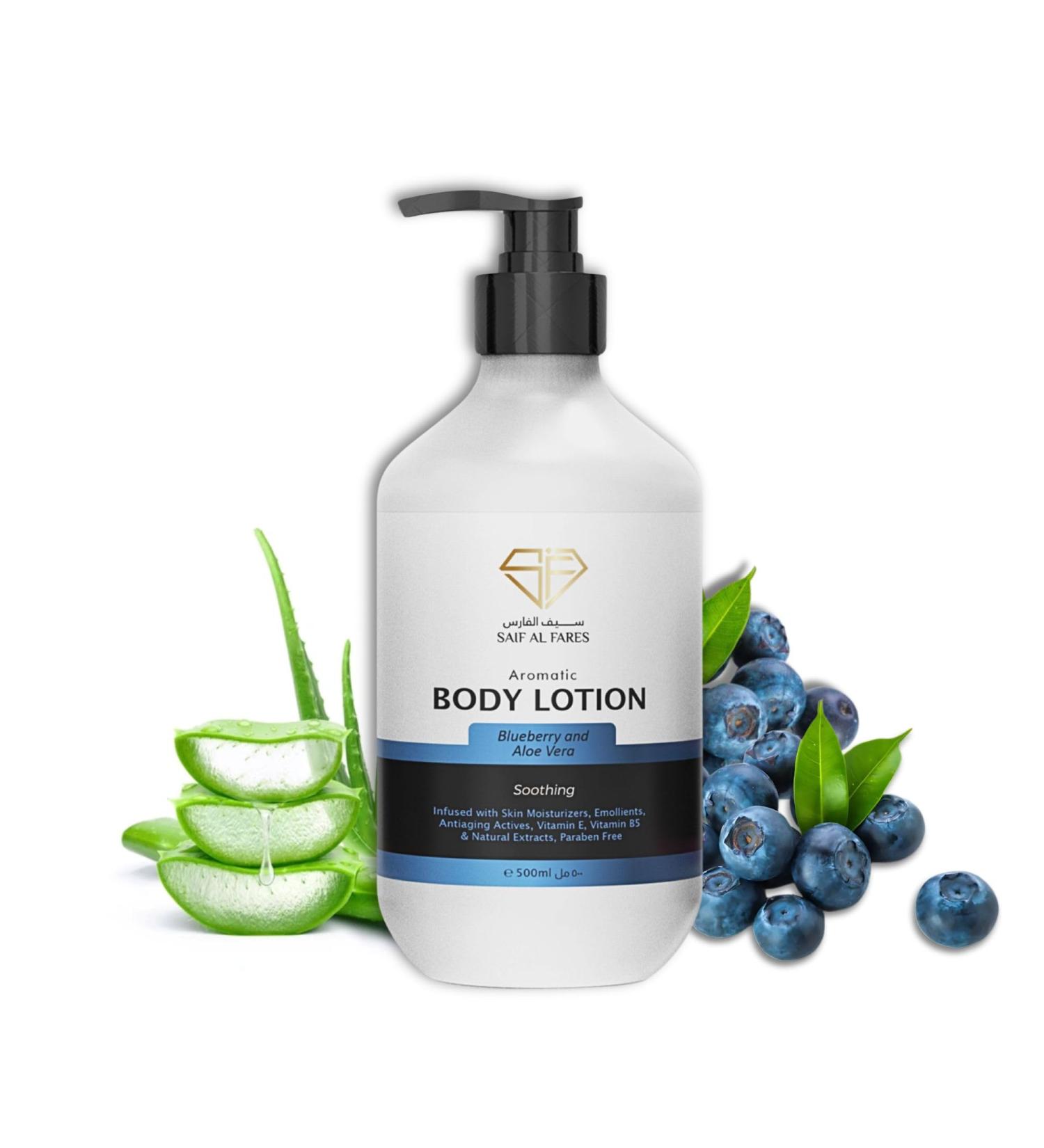 Blueberry and Aloe Vera Body Lotion Alcohol Free and Paraben Free with Blueberry and Aloe Vera Scent made with Emollients Vitamin E Vitamin B5 & Natural Extracts 16.9 Fl Oz Blueberry & Aloe Vera 16.9 Fl Oz (Pack of 1) - Buy Online on GoSupps.com