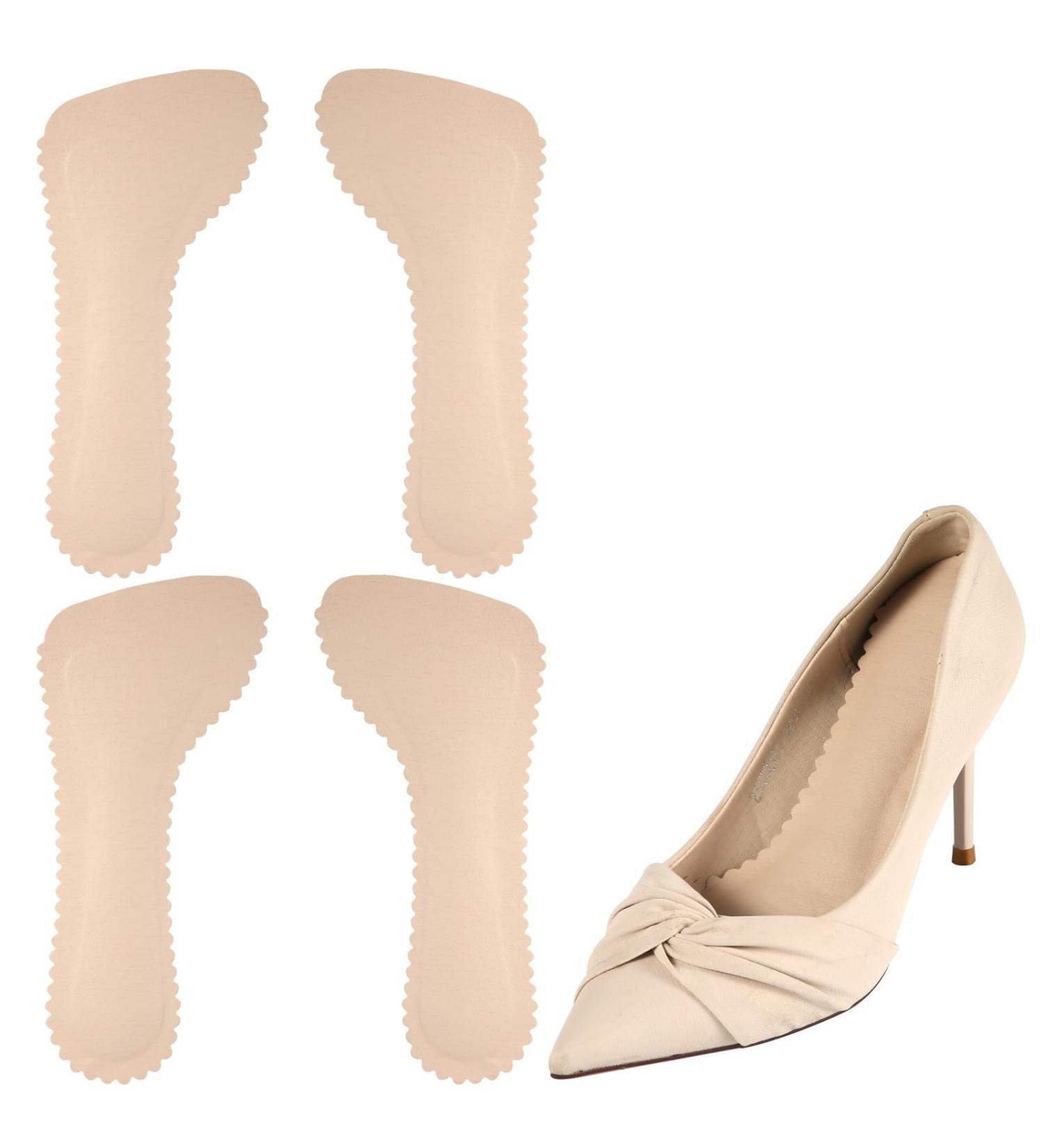 High Heel Inserts for Women - 2 Pairs Invisible Adhesive Cushion Insoles with Arch Support | Non-Slip Comfort Shoe Pads for Sandals Flats and Pumps (Beige - Buy Online on GoSupps.com