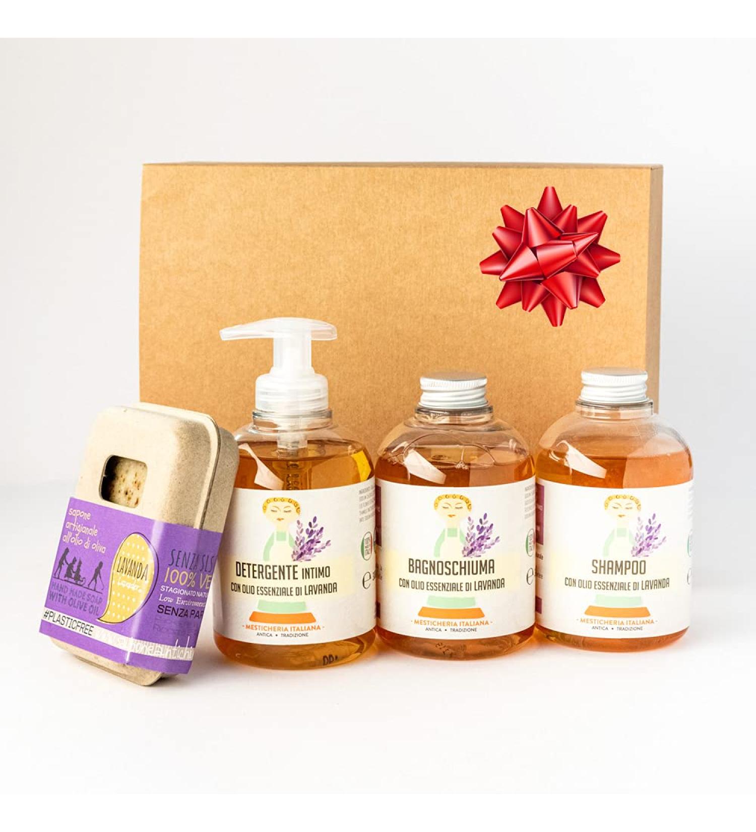 Materiamadre LAVENDER BOX PACK - Soap + Bath + Shampoo + Intimate Wash Lavender