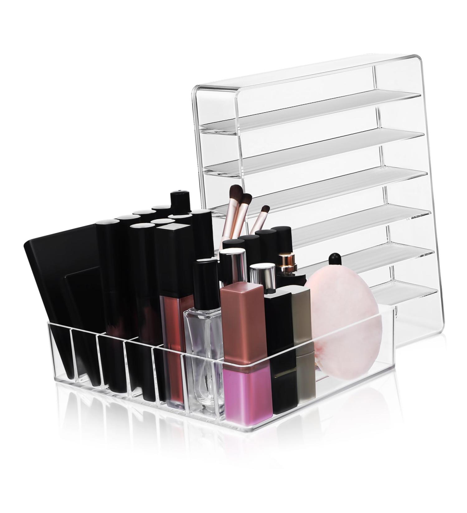 OFFSCH 2pcs for Eyeshadow Palette Display Acrylic Case Clear Holder Makeup Desktop Stand Divided Organizer - Buy Online on GoSupps.com