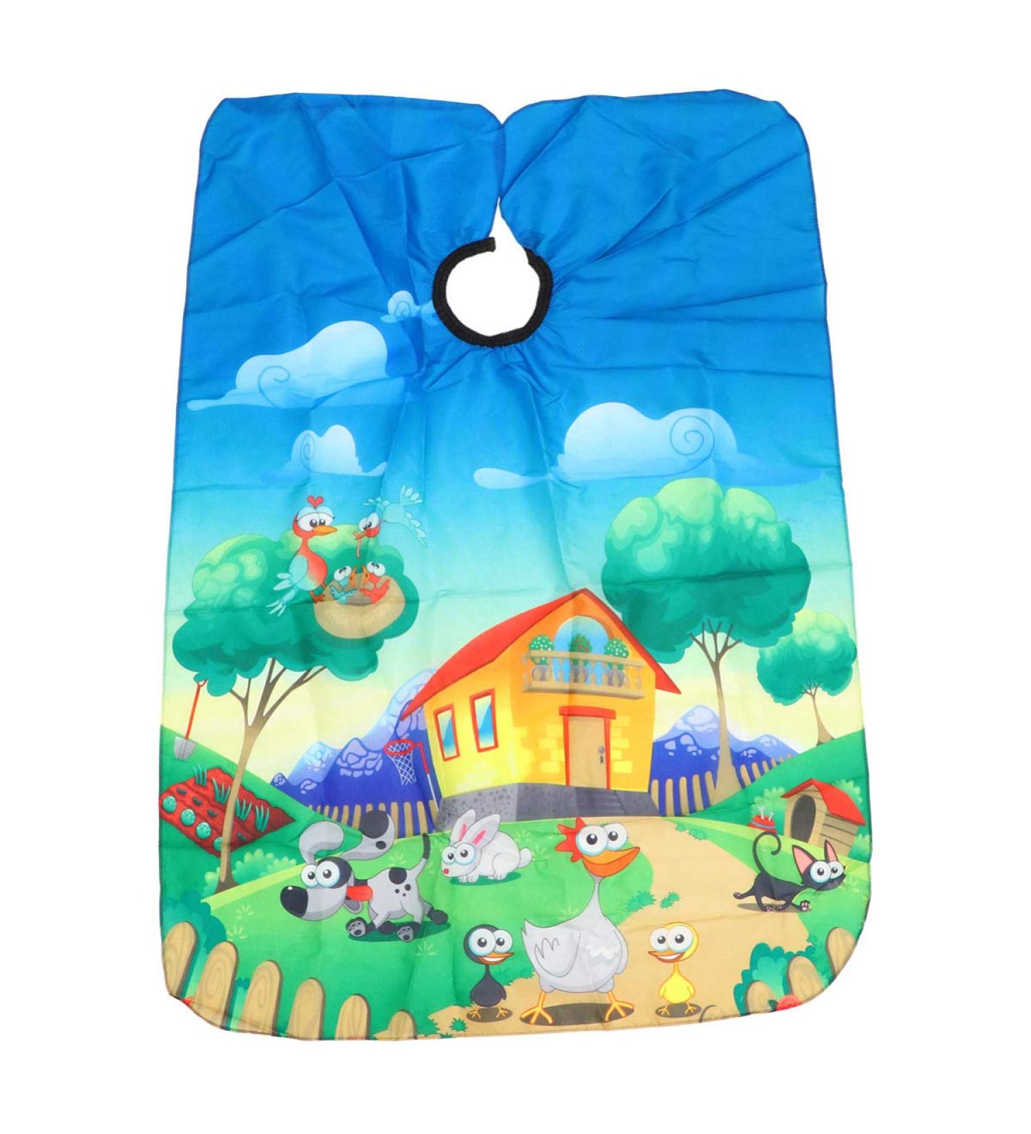 Lurrose Kids Haircut Apron - Cartoon Animal Hairdresser Gown & Salon Cape for Children (Blue) - Perfect for Fun & Mess-Free Haircuts - Buy Online on GoSupps.com