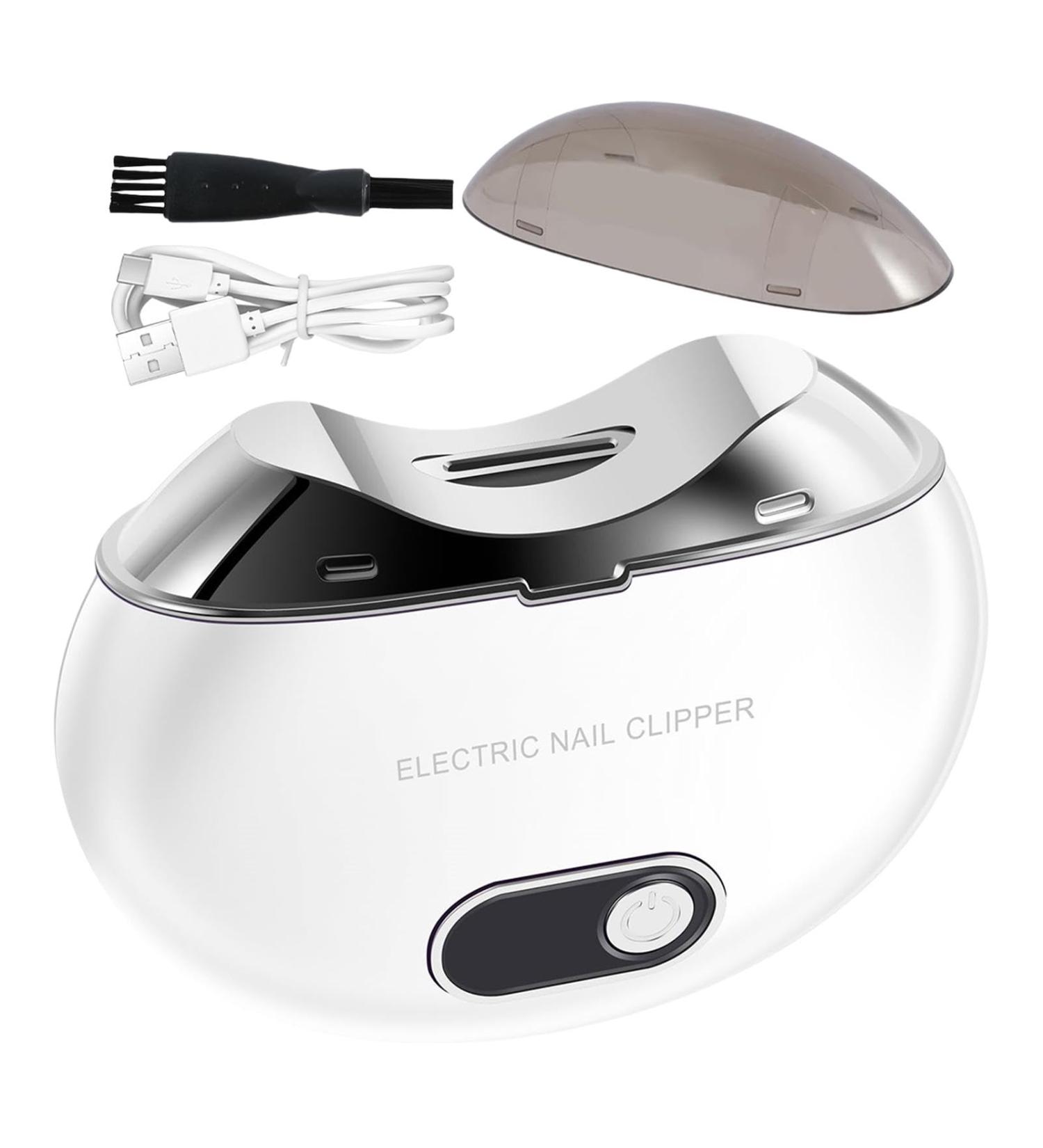 Automatic Electric Nail Clipper - Electric Nail File Nail Scraps Storage Clipper Rechargeable LCD Digital Display Clipper Light & 3 Speeds for Children Seniors White - Buy Online on GoSupps.com